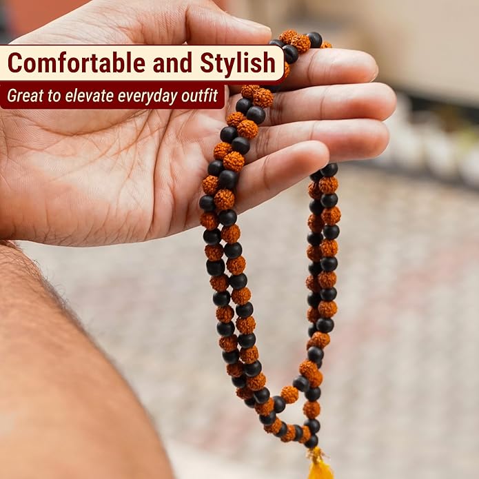 Japam - Divya Shakti Rudraksha Karungali Mala - 108+1 Beads