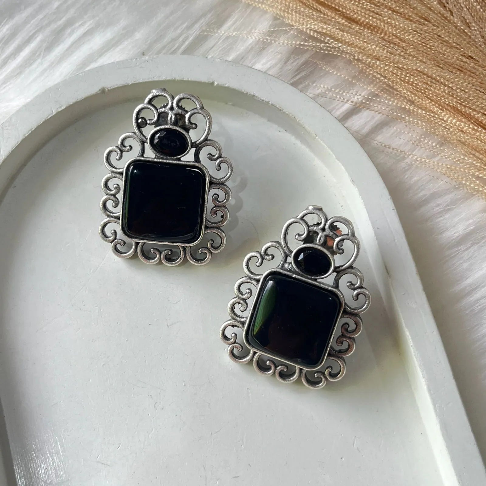 Black Stone Silver Sparkling Studs - womaniya - Black Stone Silver Sparkling Studs - womaniya -  -  - Black Stone Silver Sparkling Studs - womaniya - #tag1# - #tag2# - #tag3# - #tag4#