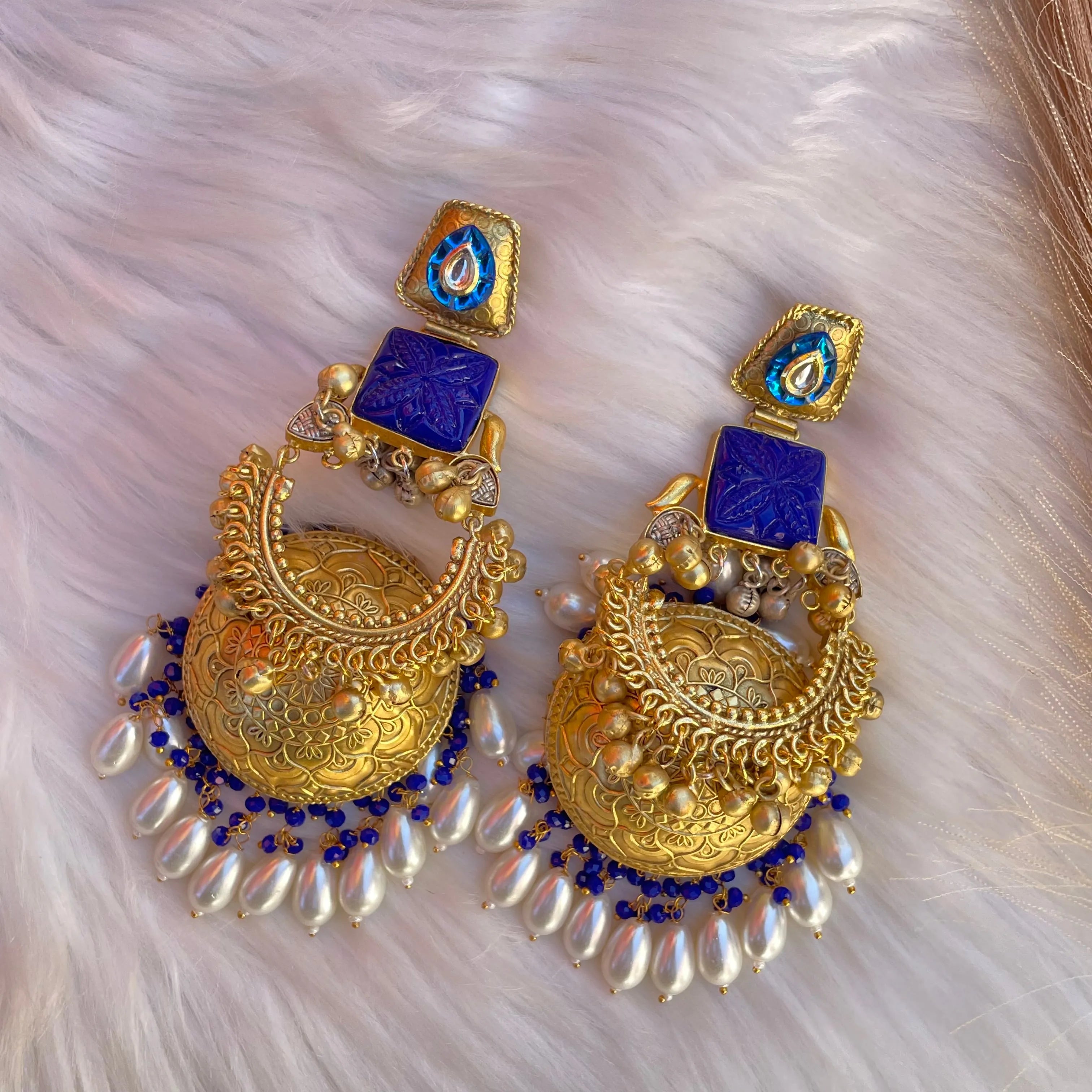 Blue Deepali Jhumkas