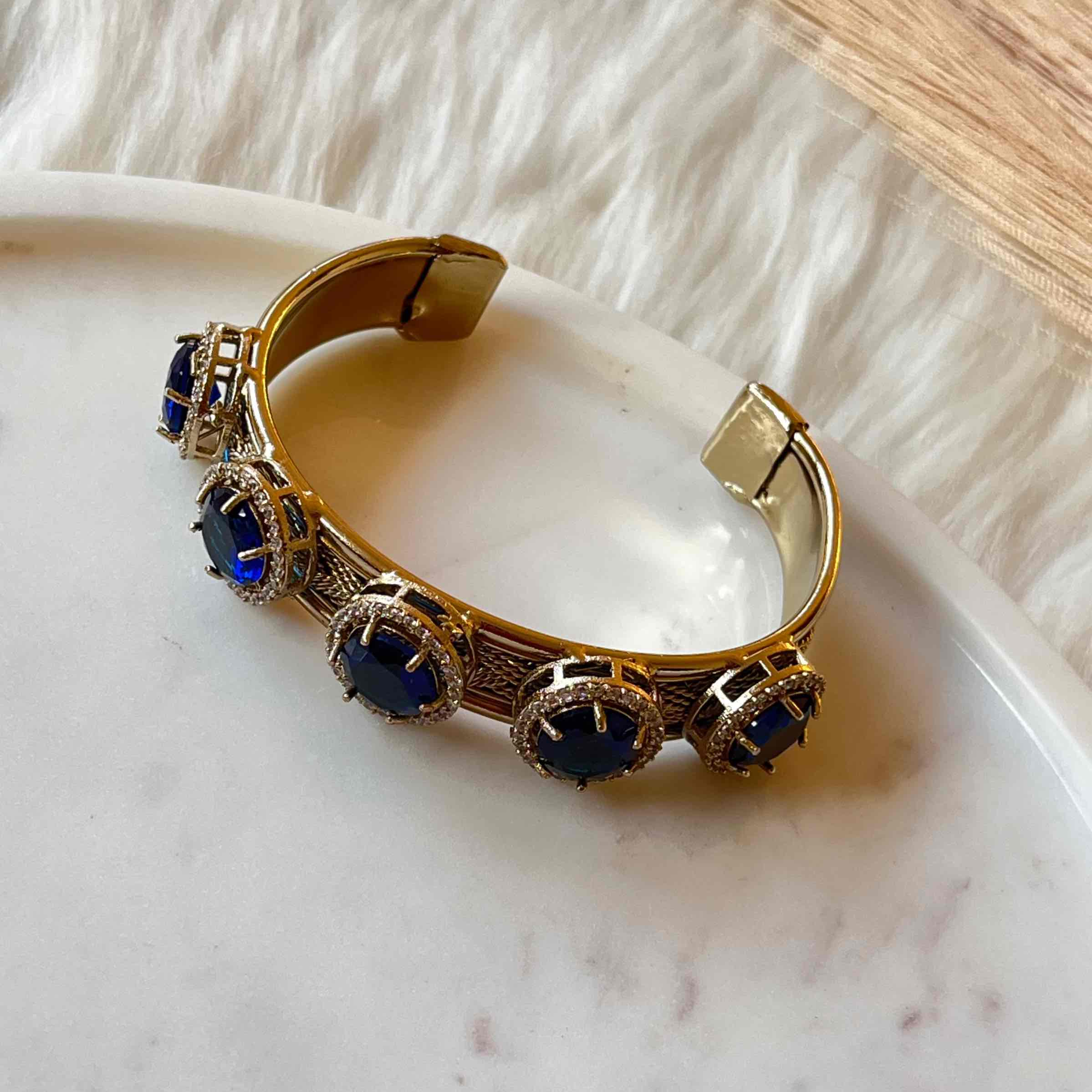 Navy Blue Majestic Motif Fusion Bangle