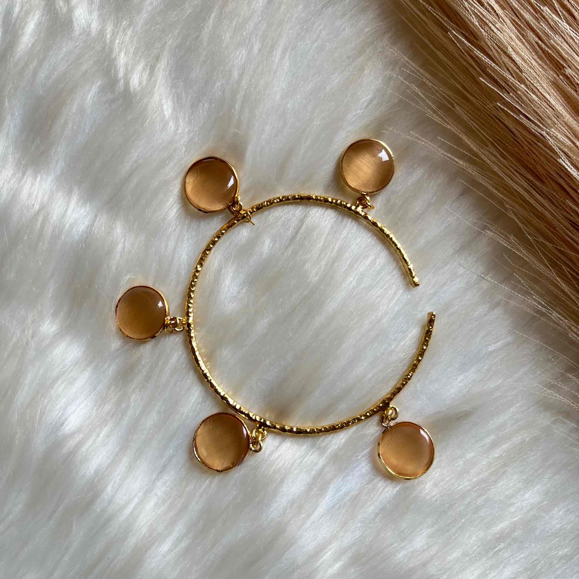 Peach Round Golden Bracelet