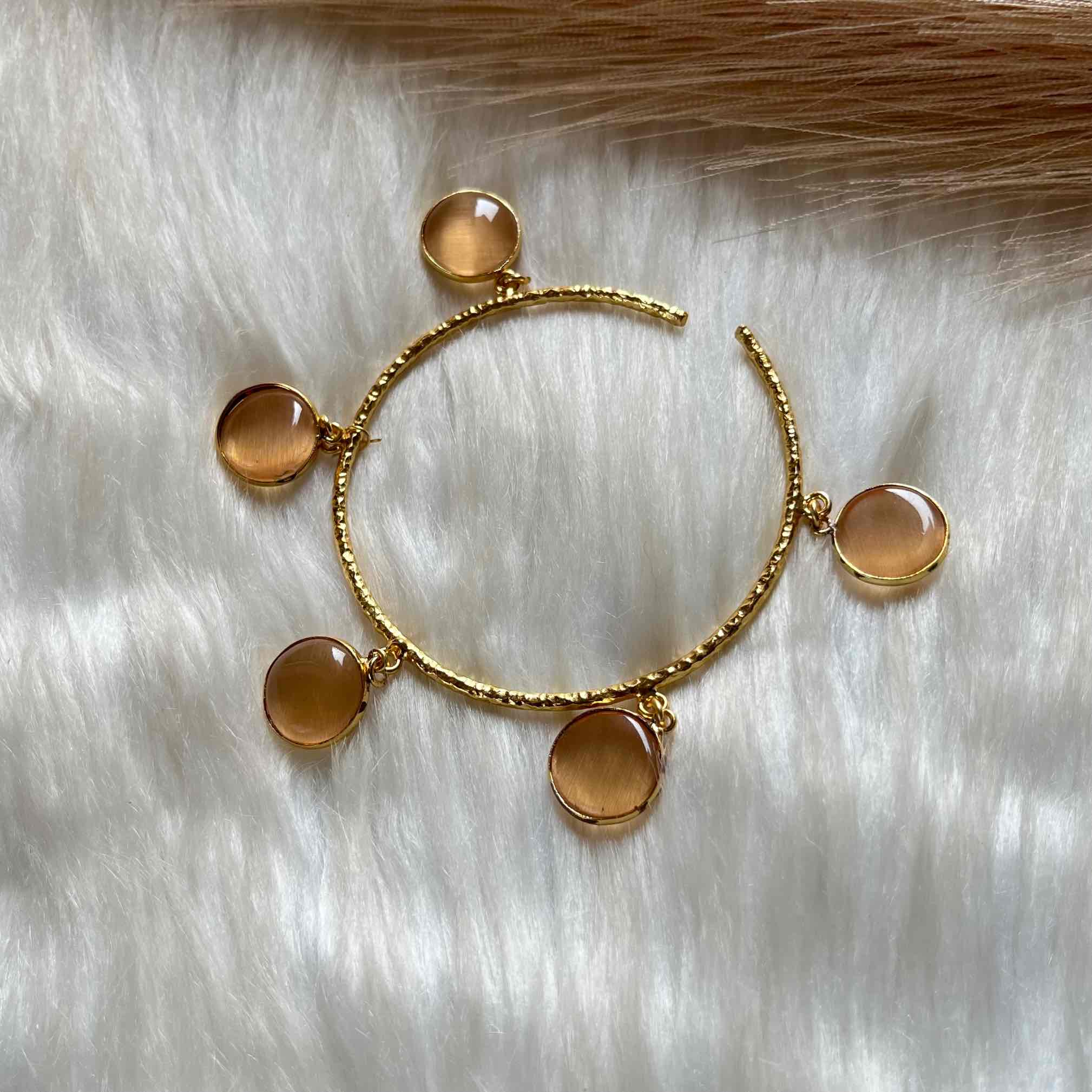 Peach Round Golden Bracelet