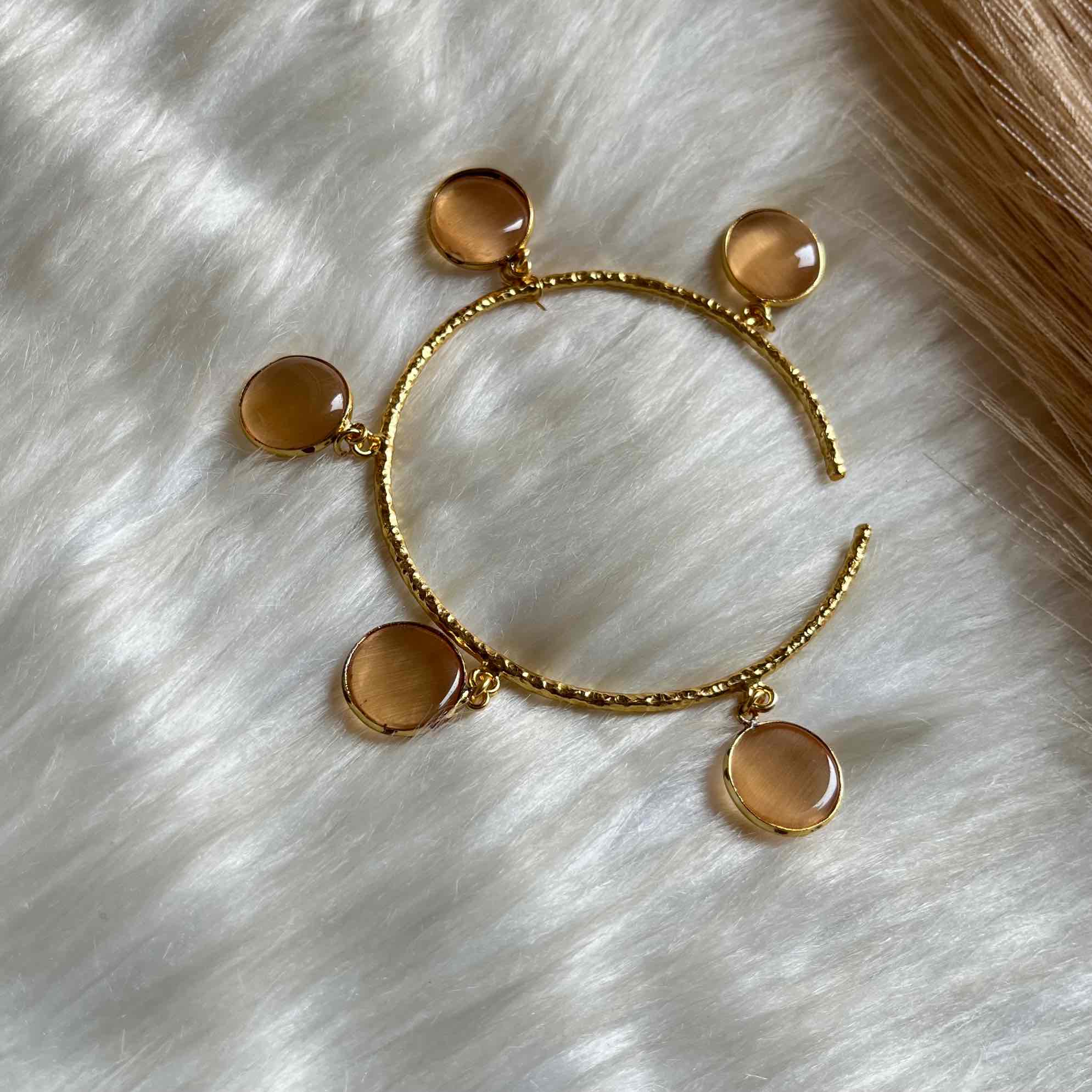 Peach Round Golden Bracelet