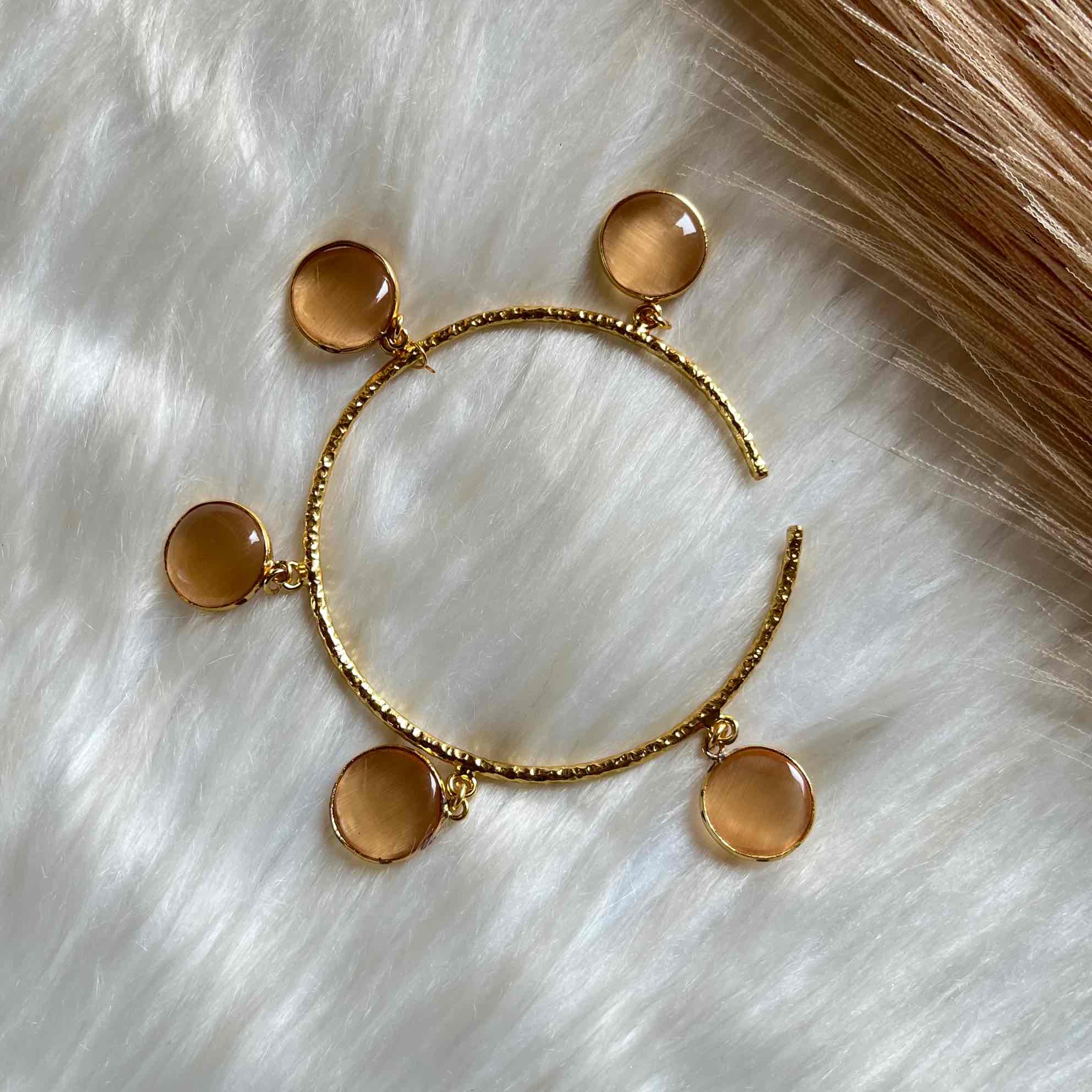 Peach Round Golden Bracelet