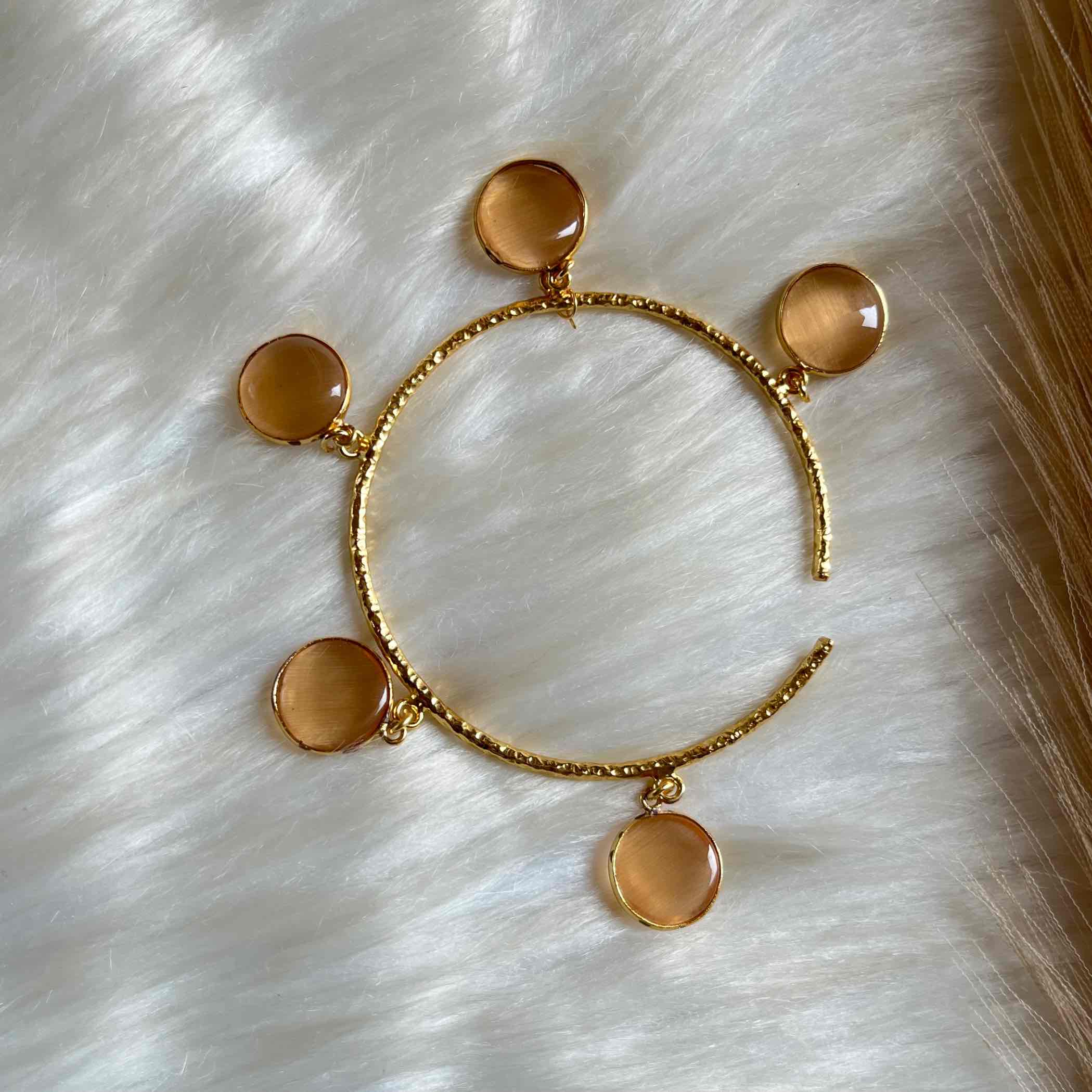 Peach Round Golden Bracelet