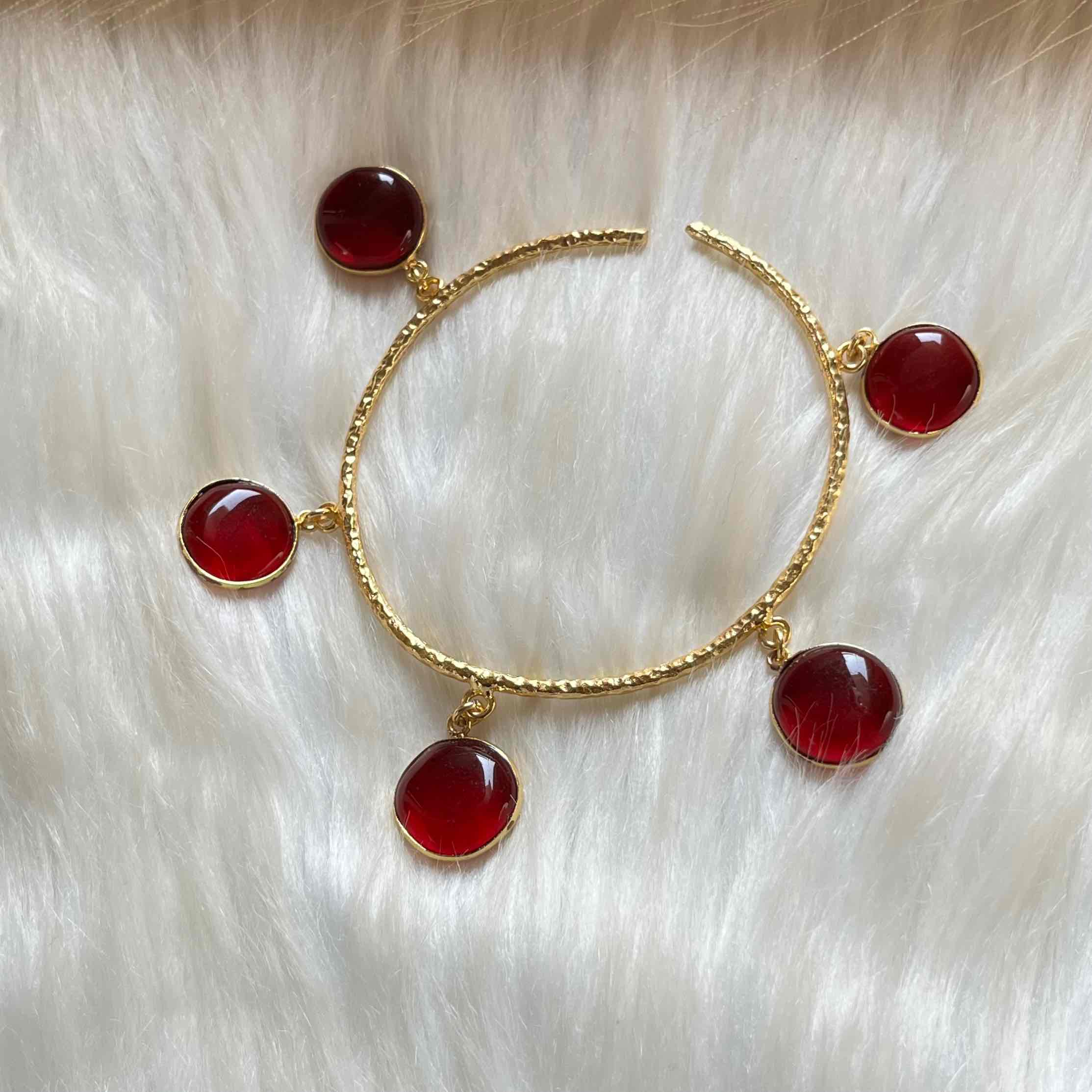 Red Round Golden Bracelet