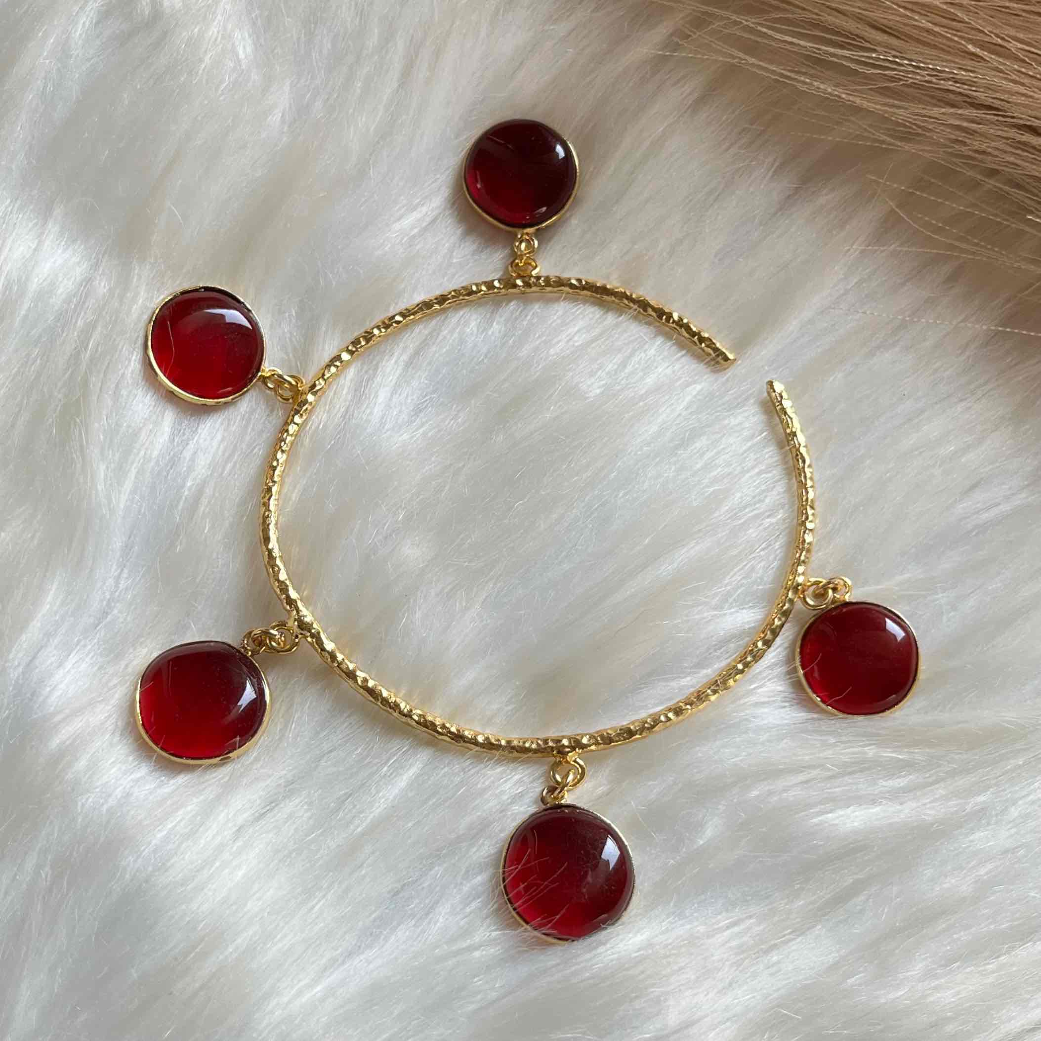 Red Round Golden Bracelet