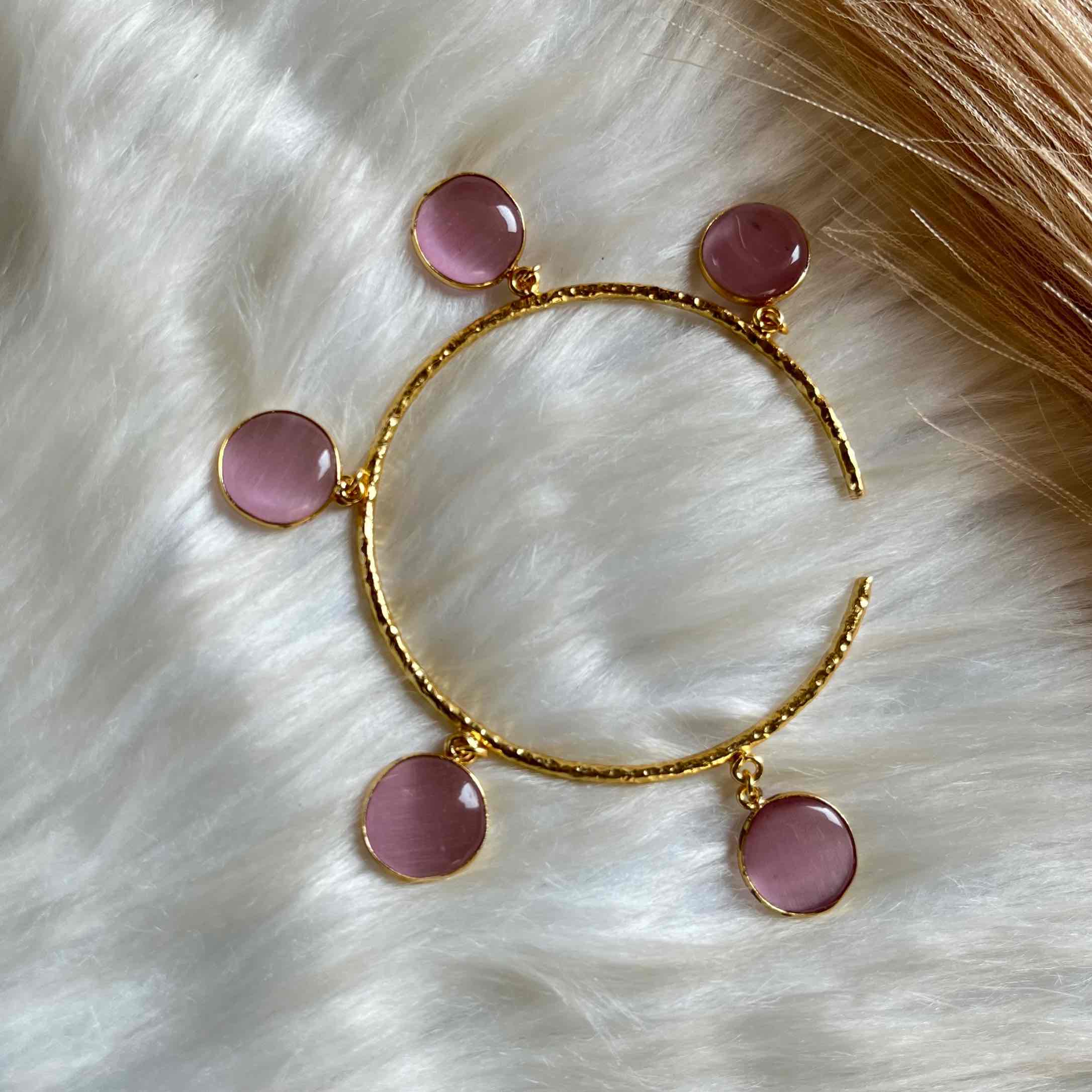 Pink Round Golden Bracelet