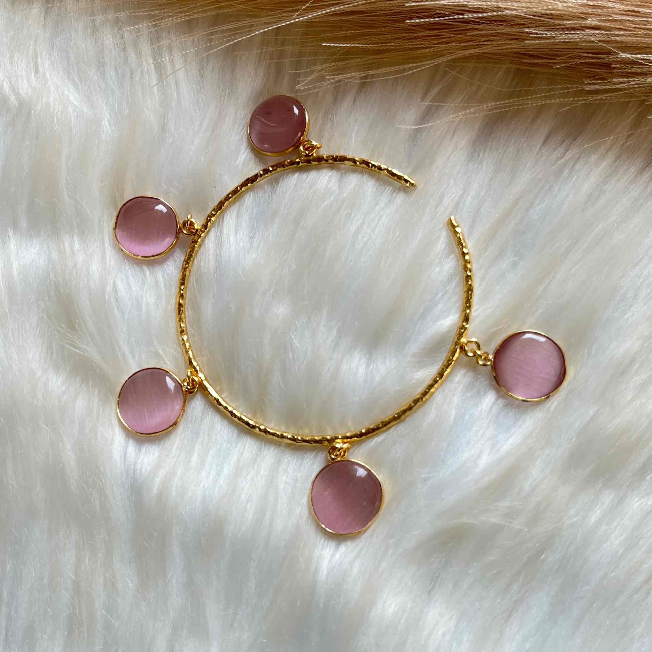 Pink Round Golden Bracelet