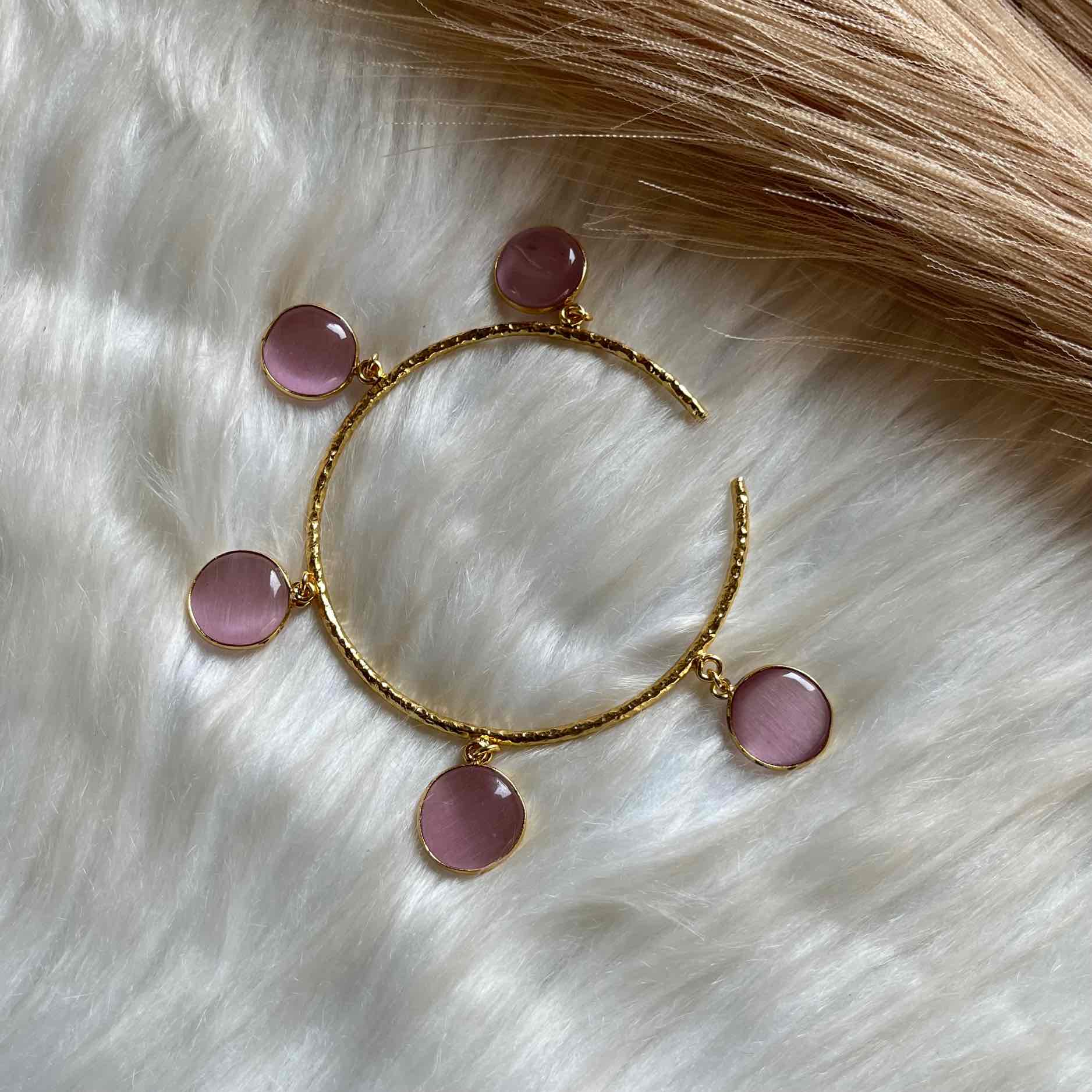 Pink Round Golden Bracelet