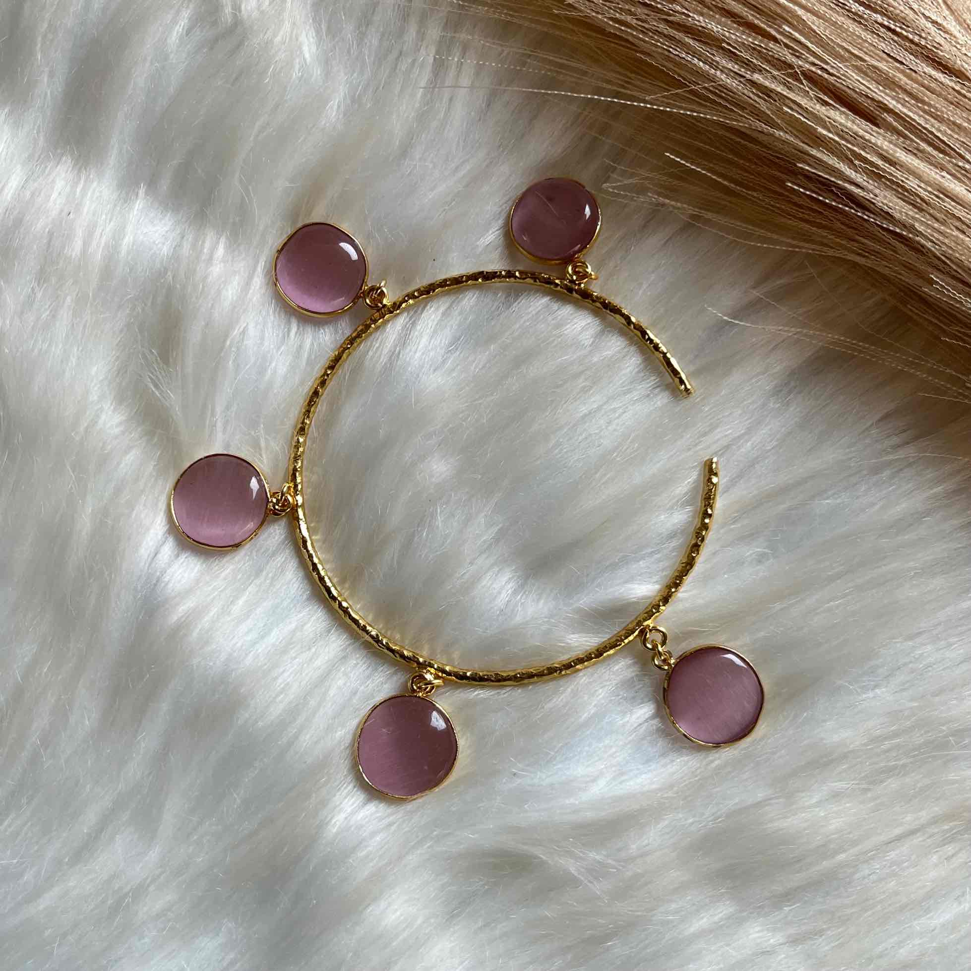 Pink Round Golden Bracelet