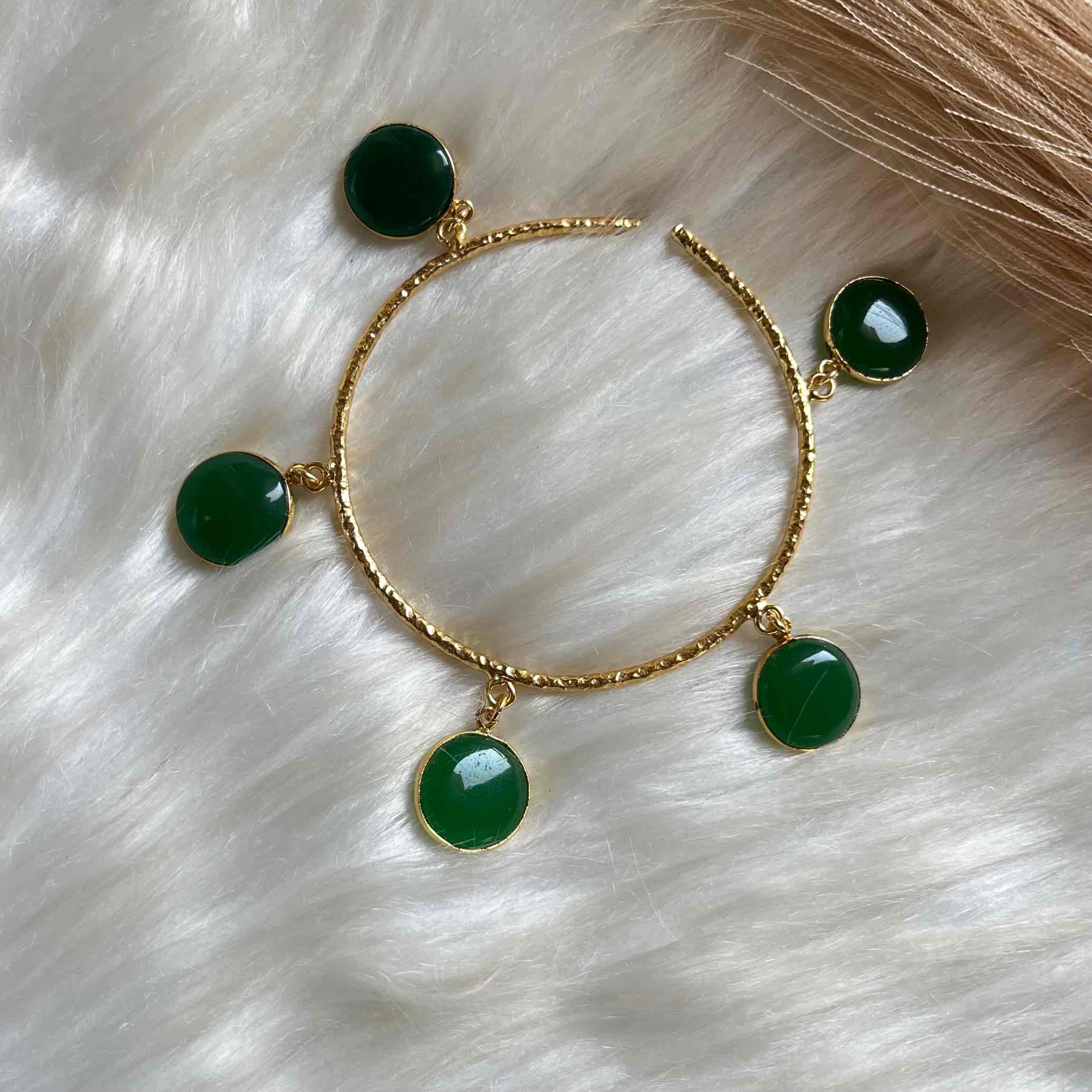 Green Round Golden Bracelet