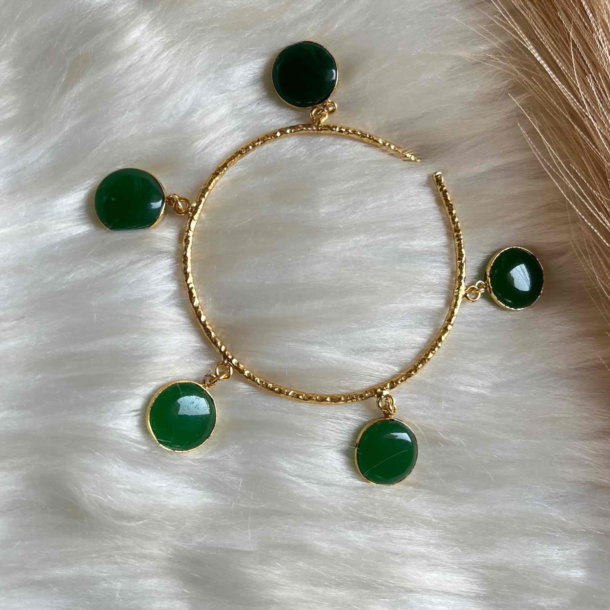 Green Round Golden Bracelet