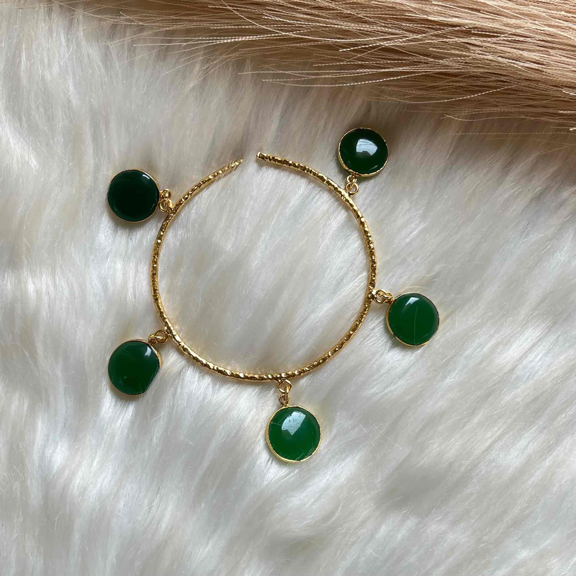 Green Round Golden Bracelet