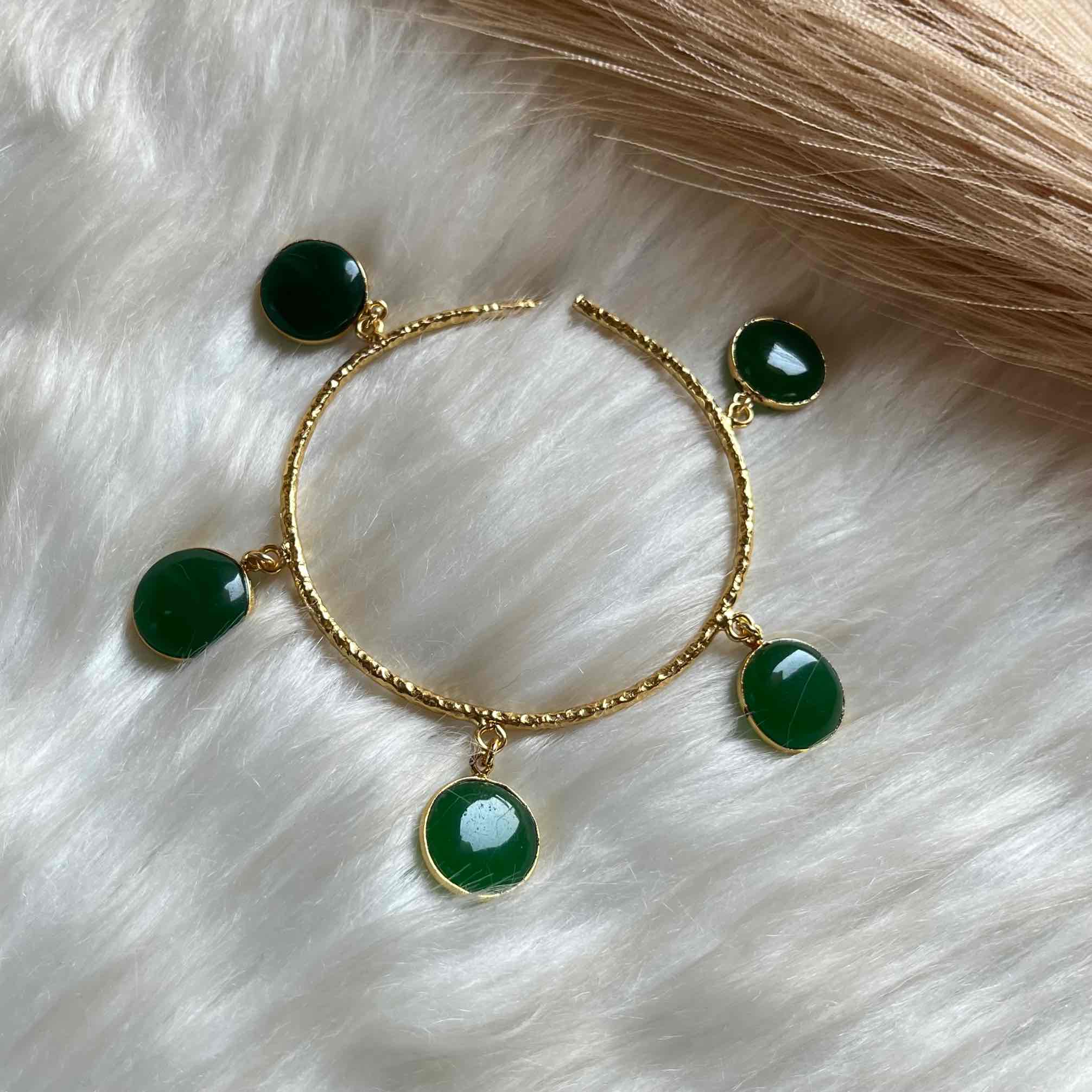 Green Round Golden Bracelet