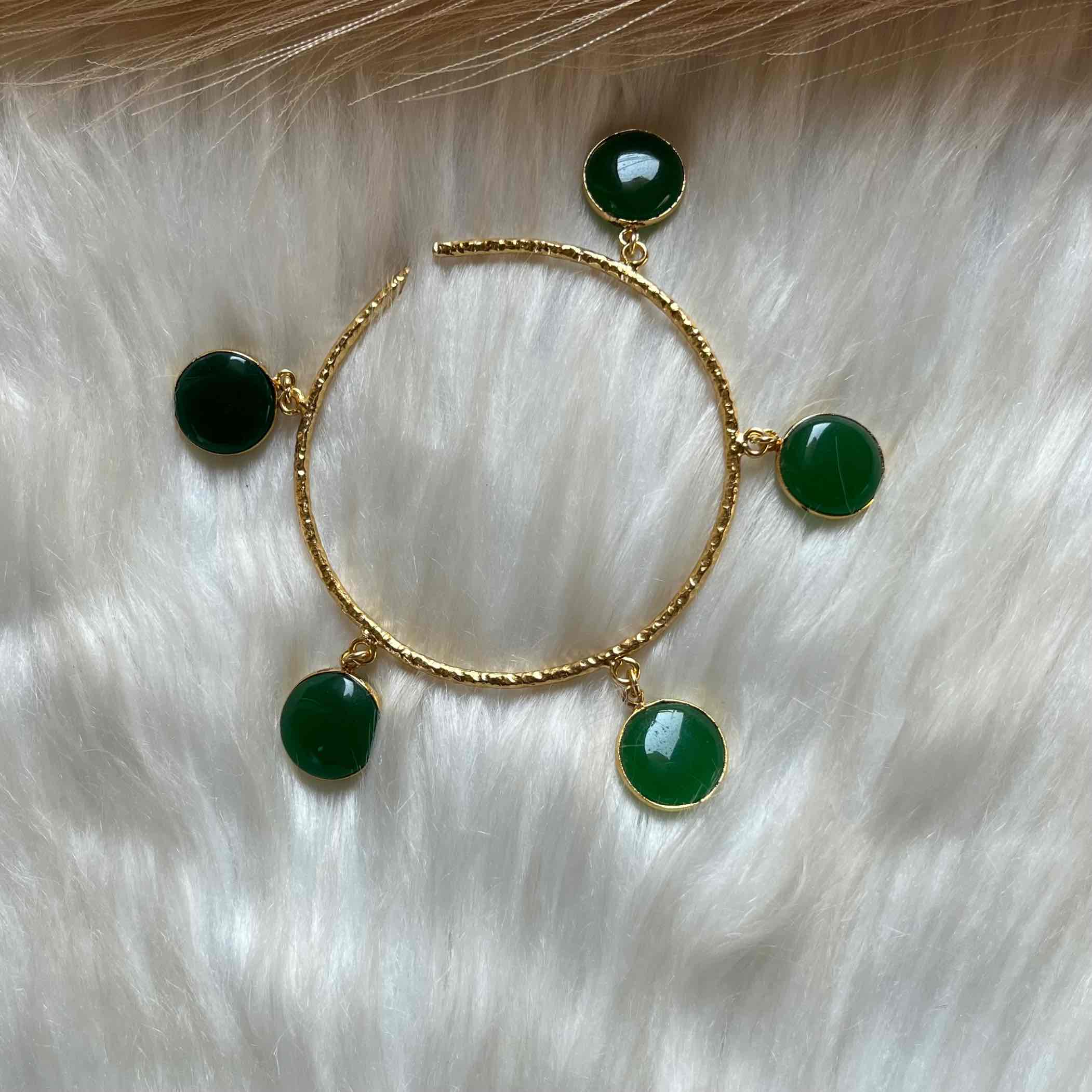 Green Round Golden Bracelet