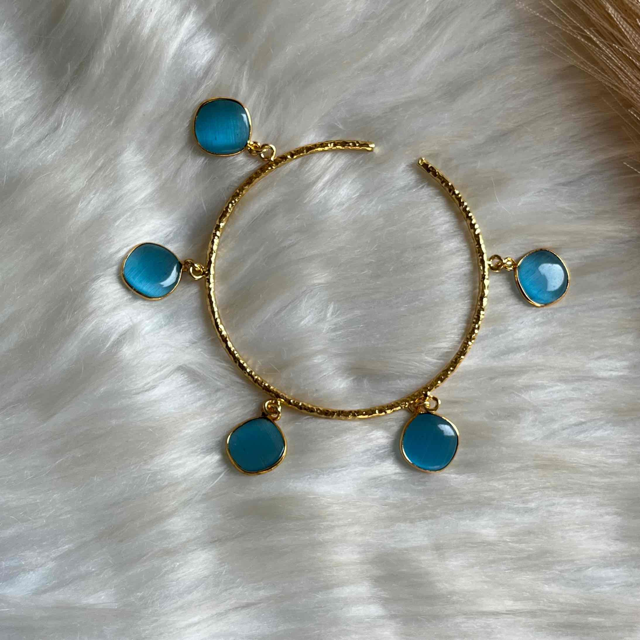 Blue Round Golden Bracelet