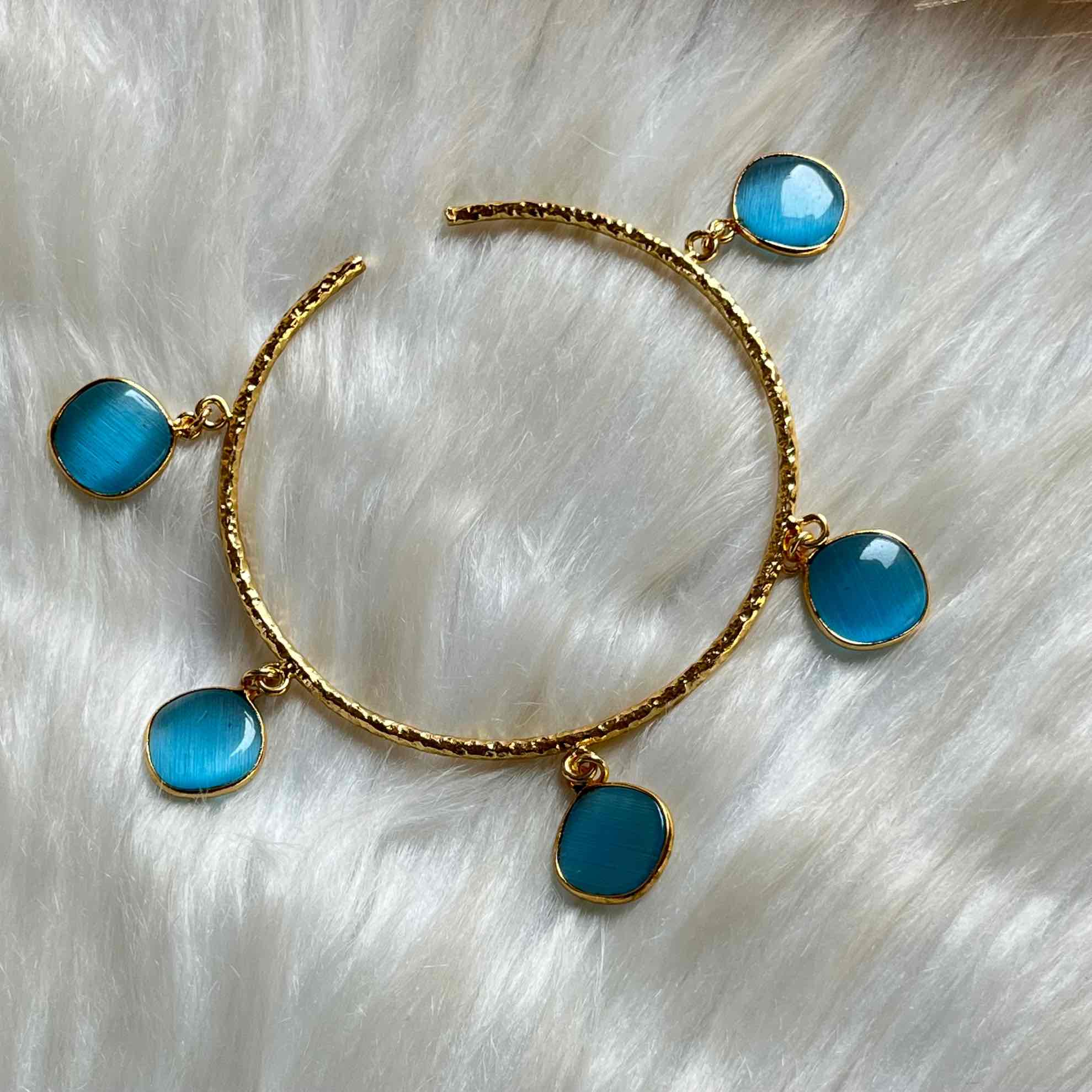 Blue Round Golden Bracelet