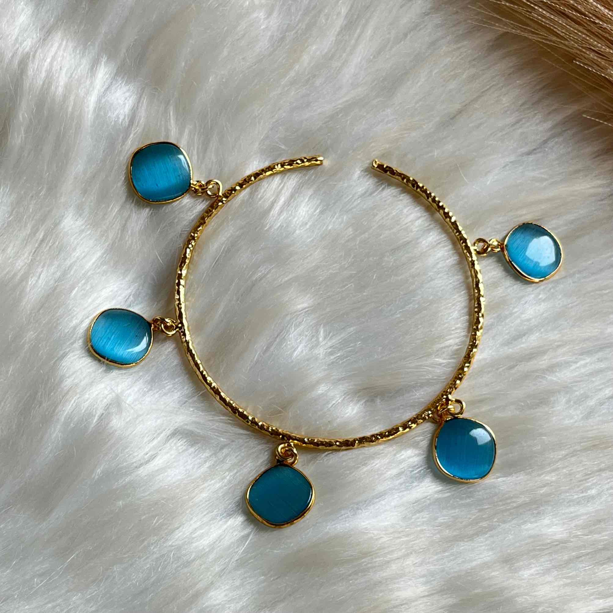 Blue Round Golden Bracelet