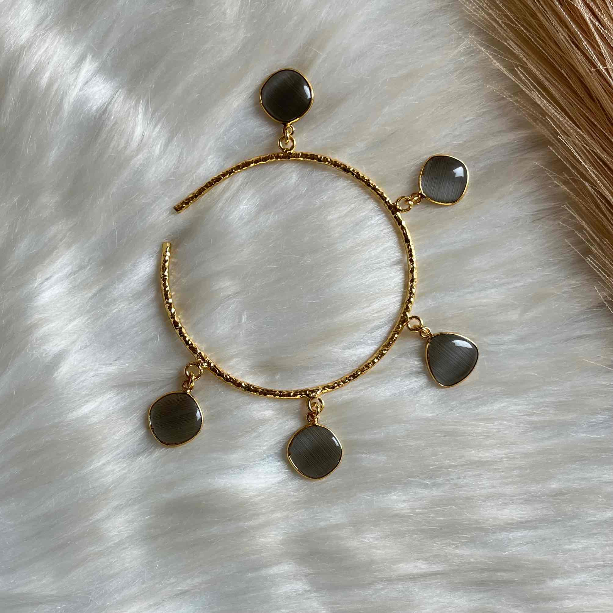 Grey Round Golden Bracelet