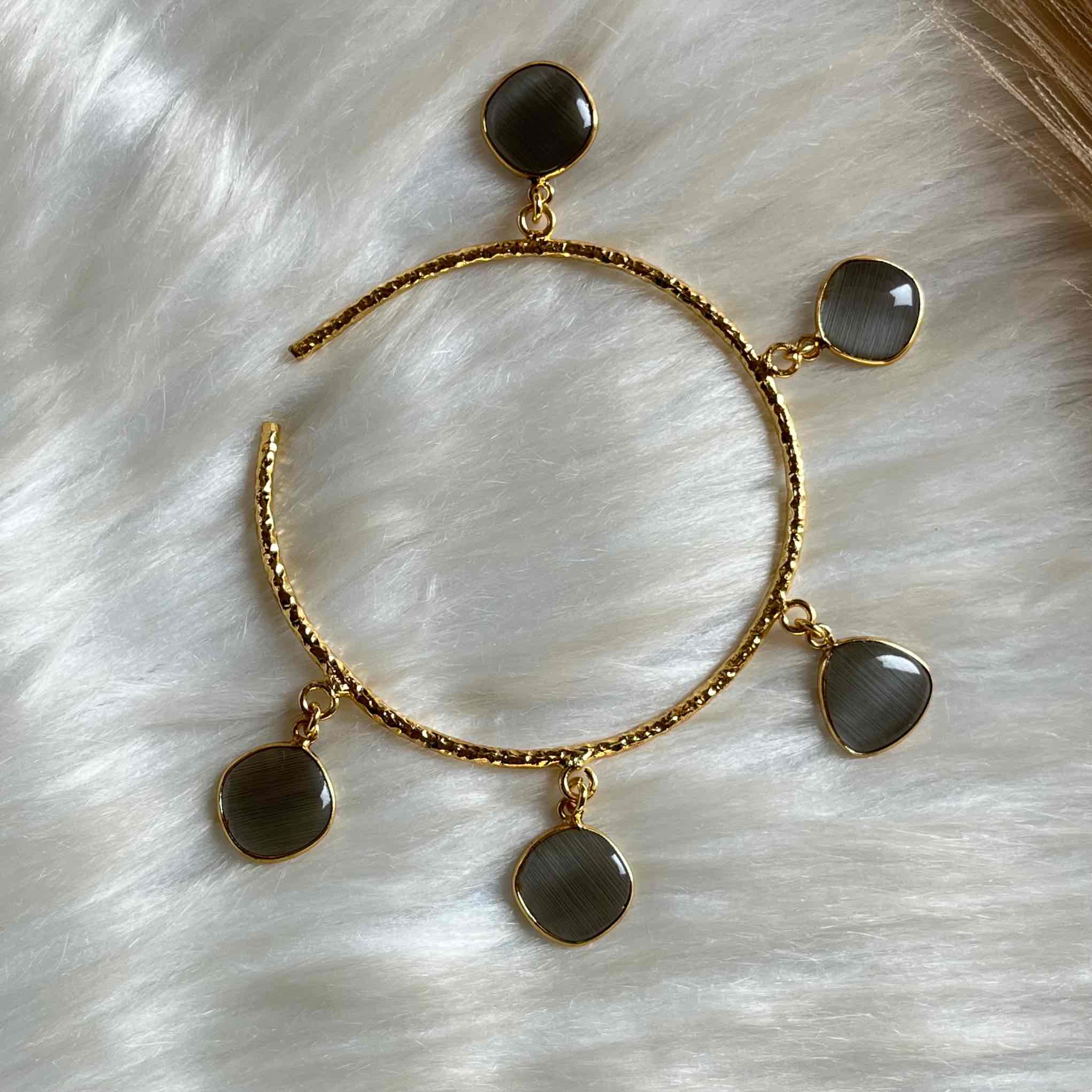 Grey Round Golden Bracelet