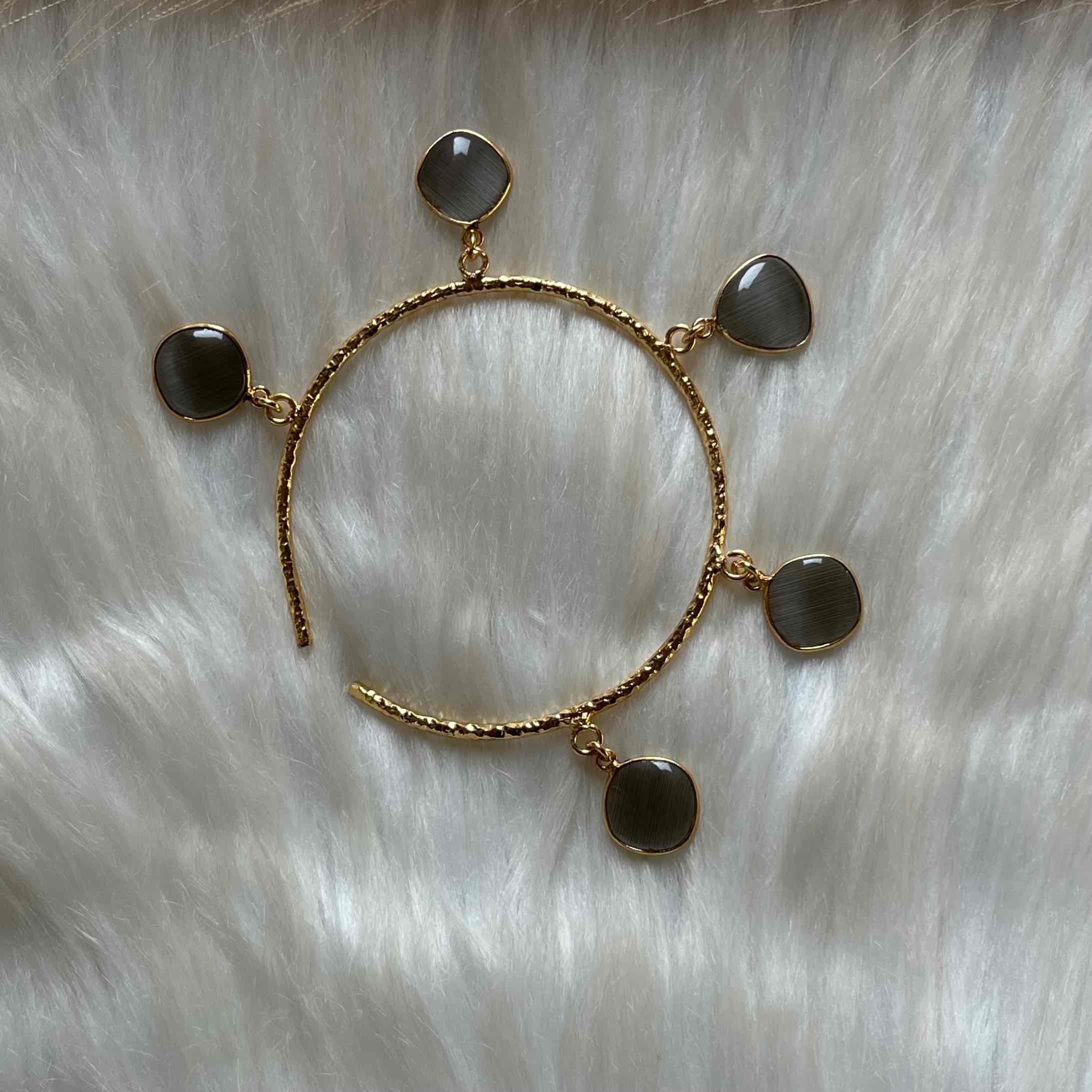 Grey Round Golden Bracelet