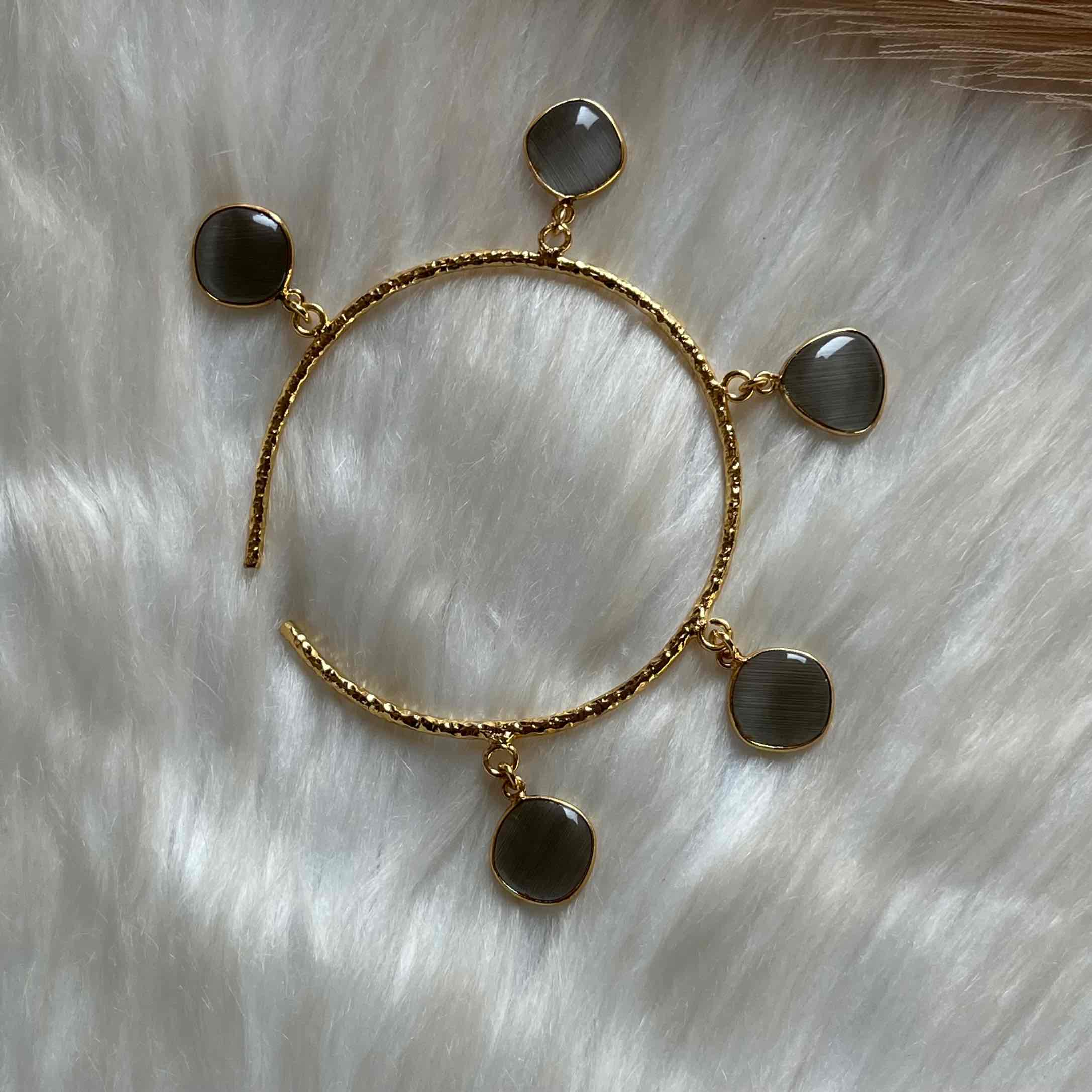 Grey Round Golden Bracelet