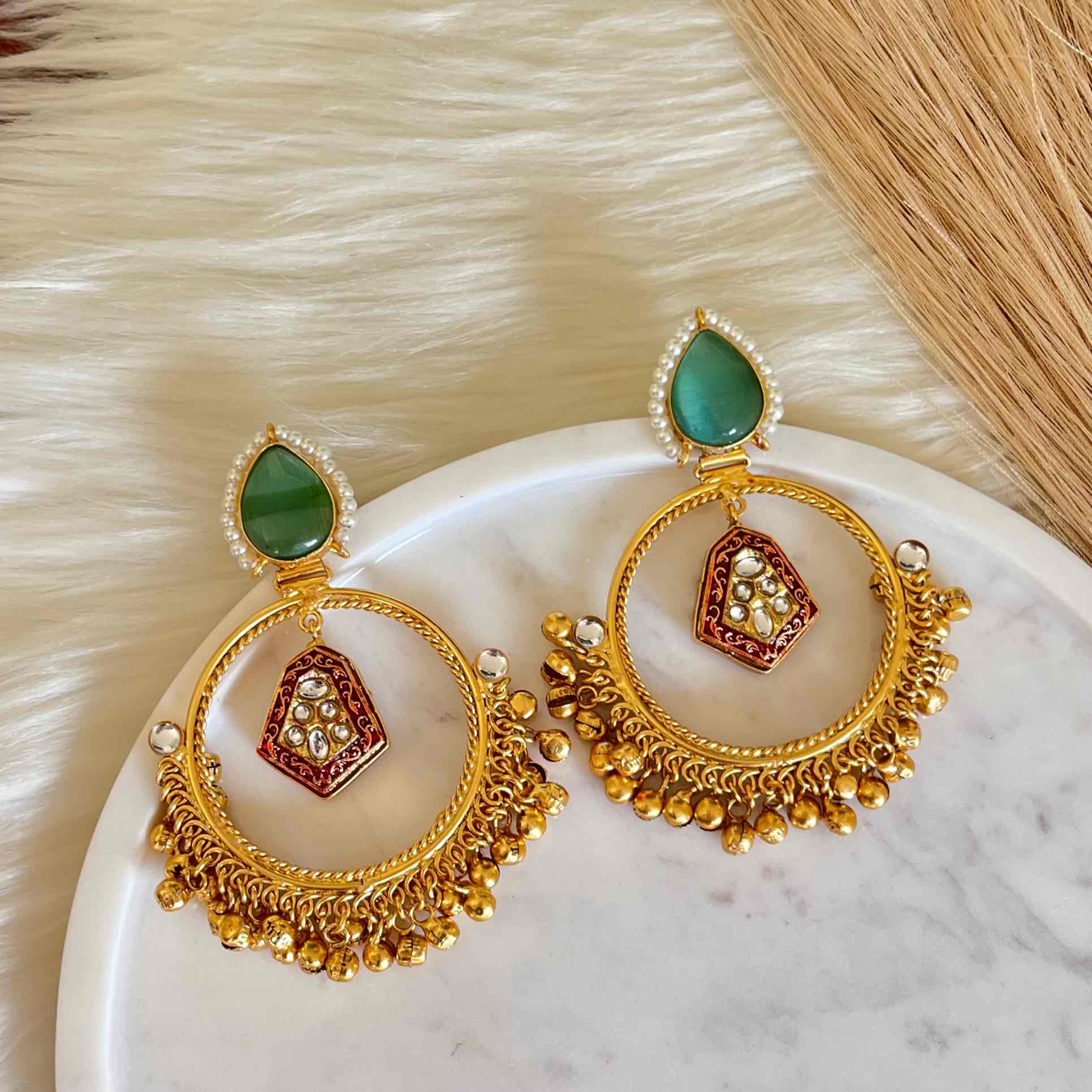 Mint Naina Golden Fusion Earrings