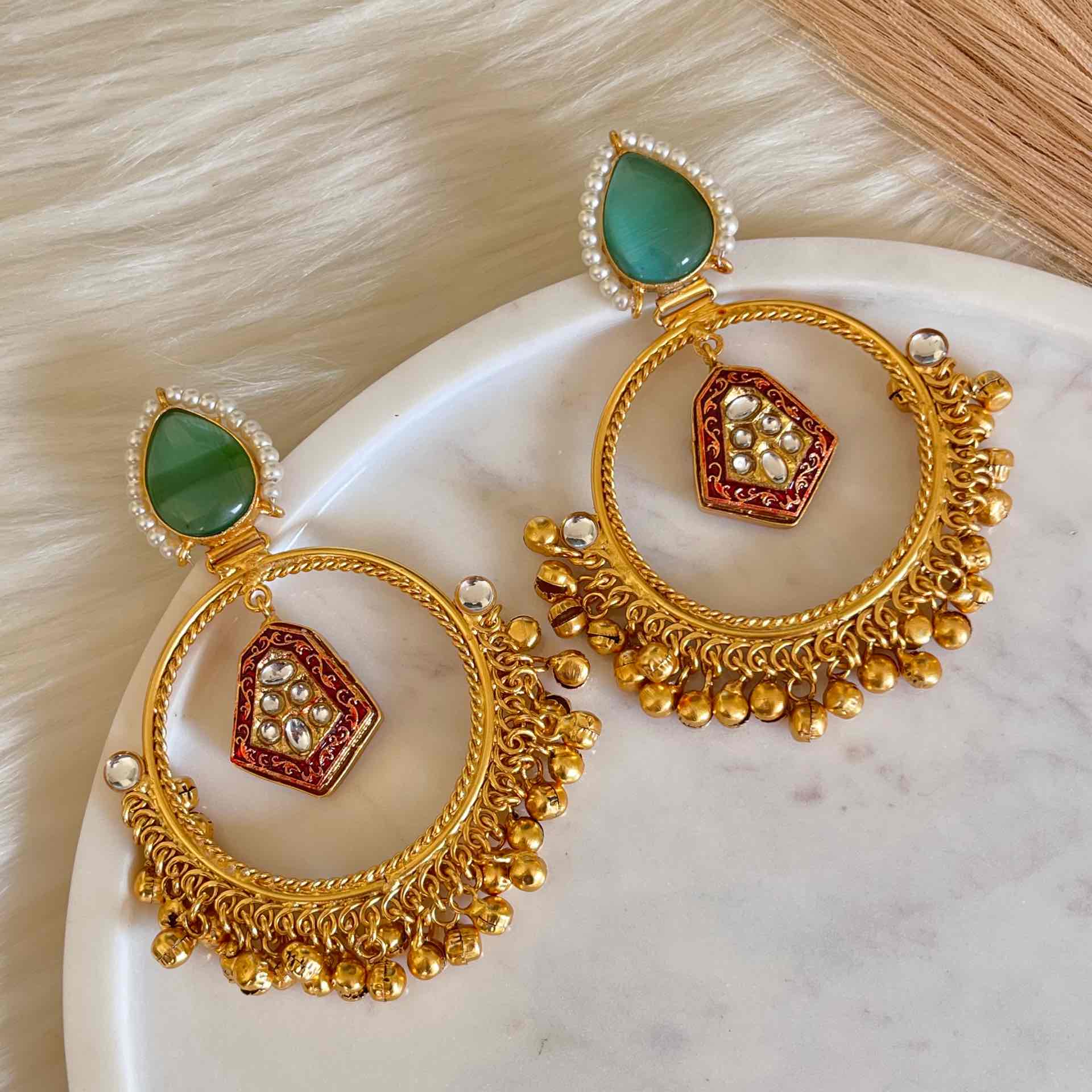 Mint Naina Golden Fusion Earrings