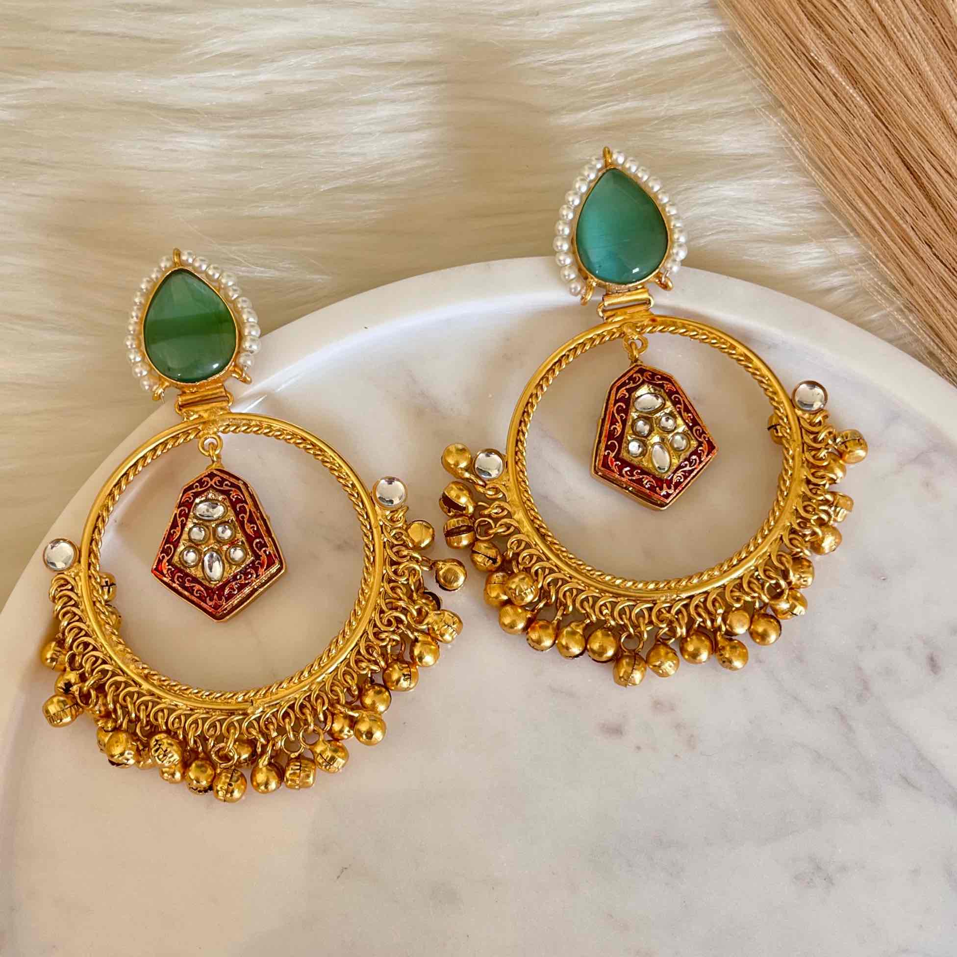 Mint Naina Golden Fusion Earrings