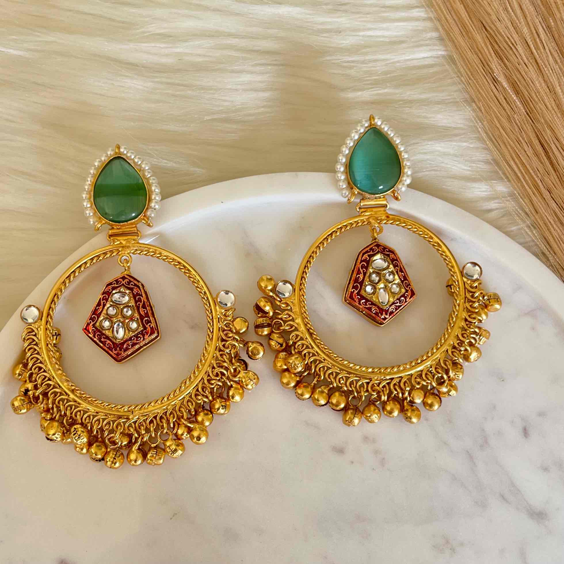 Mint Naina Golden Fusion Earrings