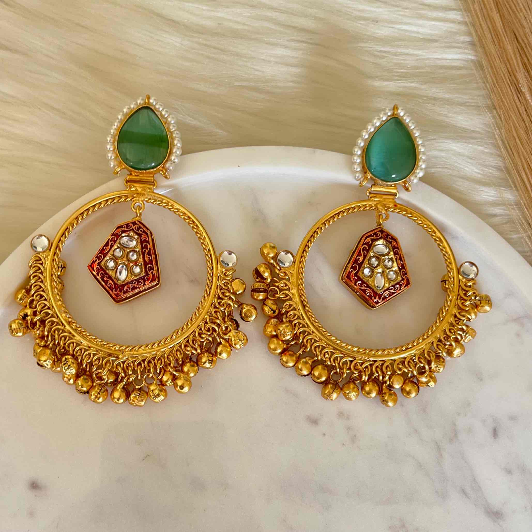 Mint Naina Golden Fusion Earrings