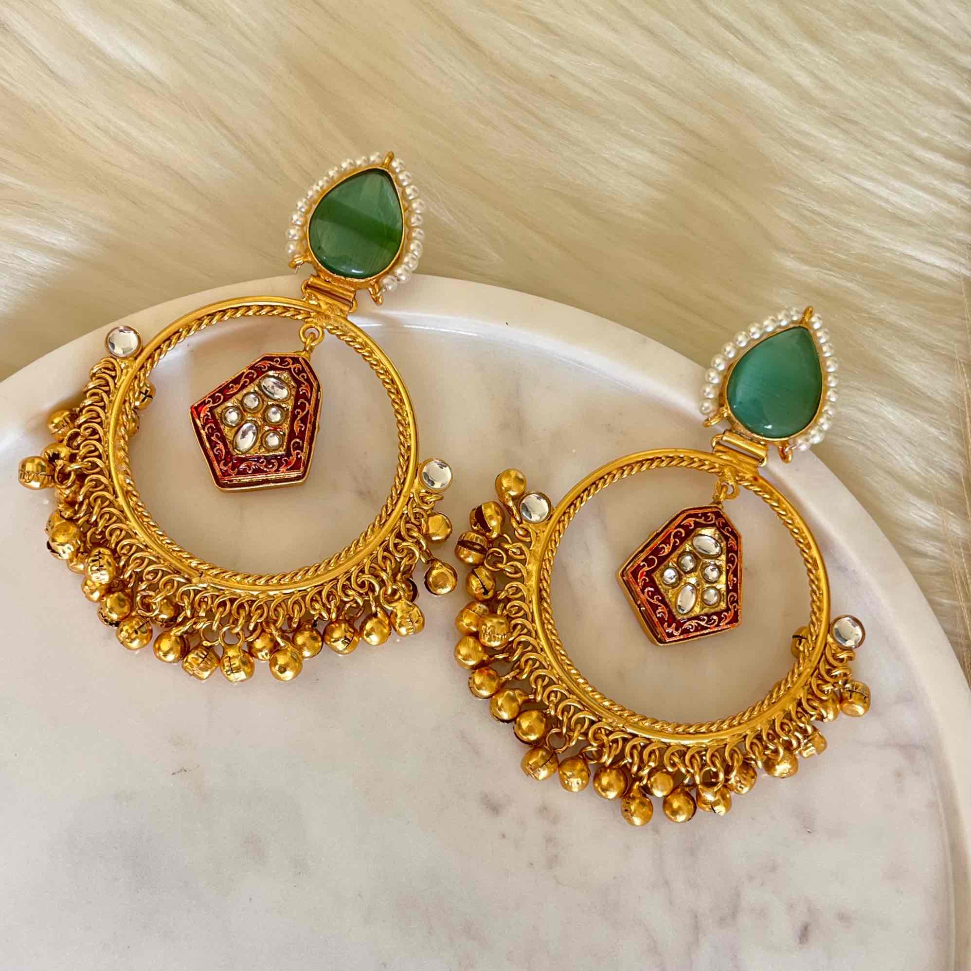 Mint Naina Golden Fusion Earrings