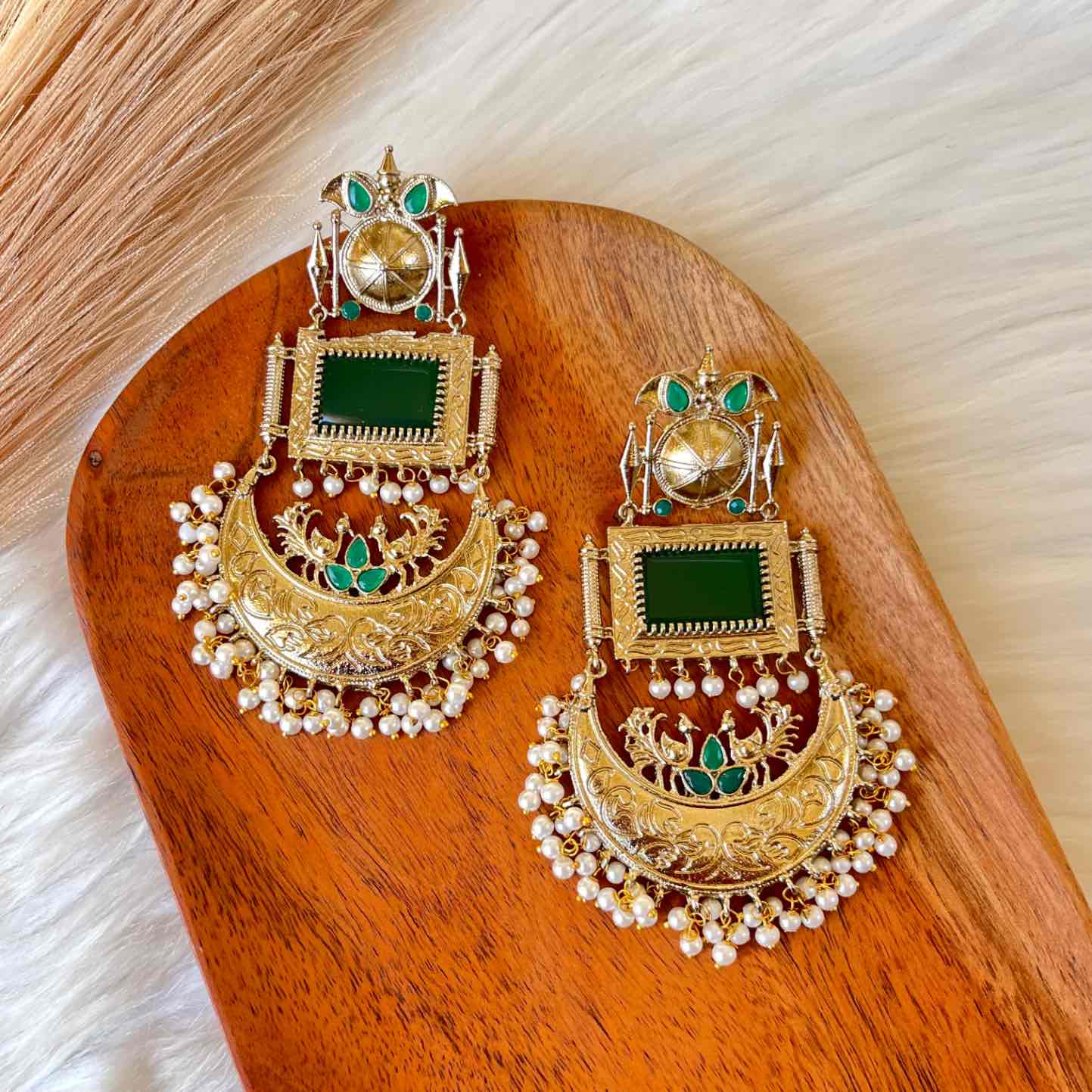 Green Tulsi Fusion Earrings