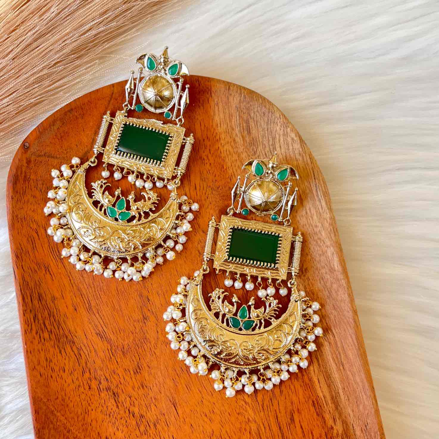 Green Tulsi Fusion Earrings