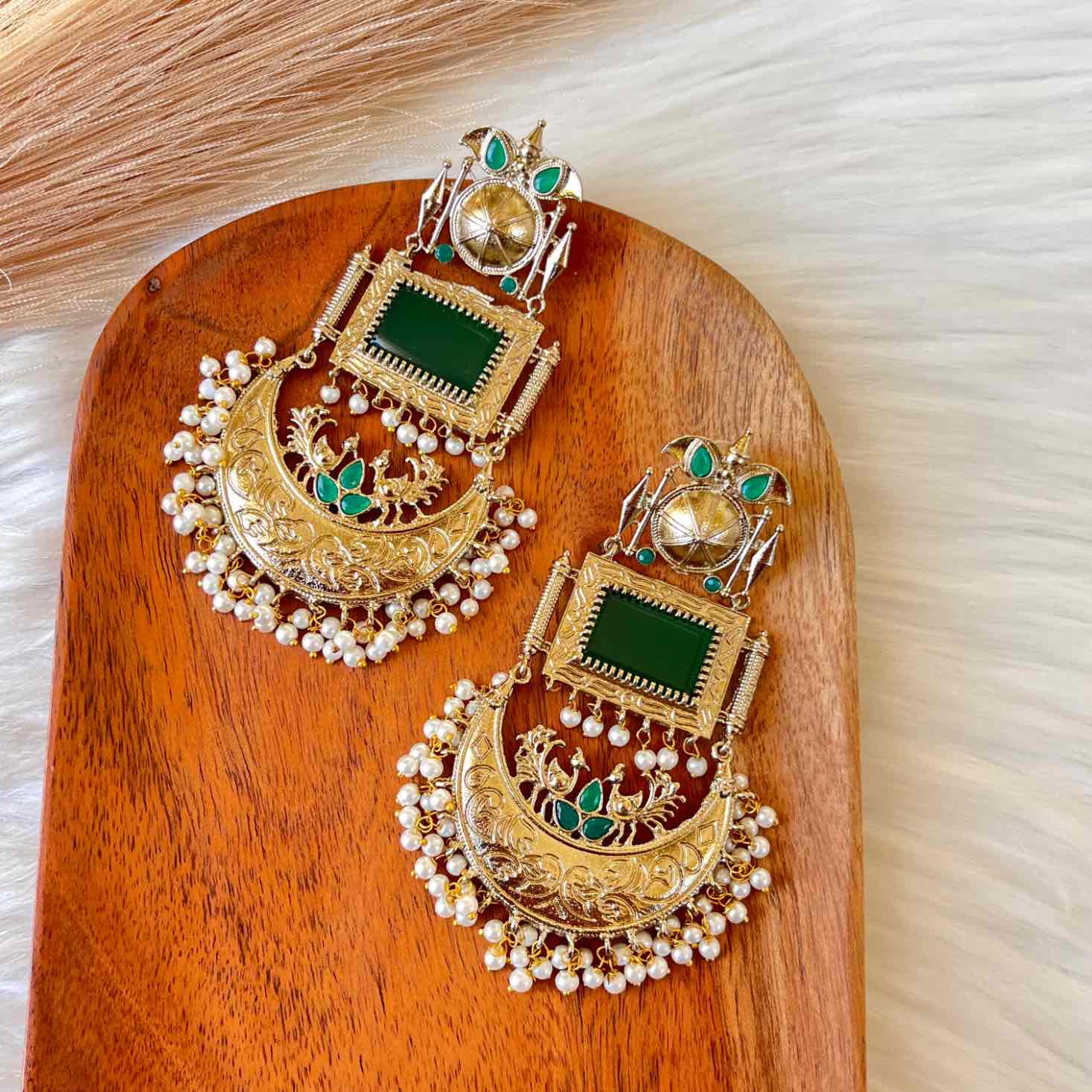 Green Tulsi Fusion Earrings