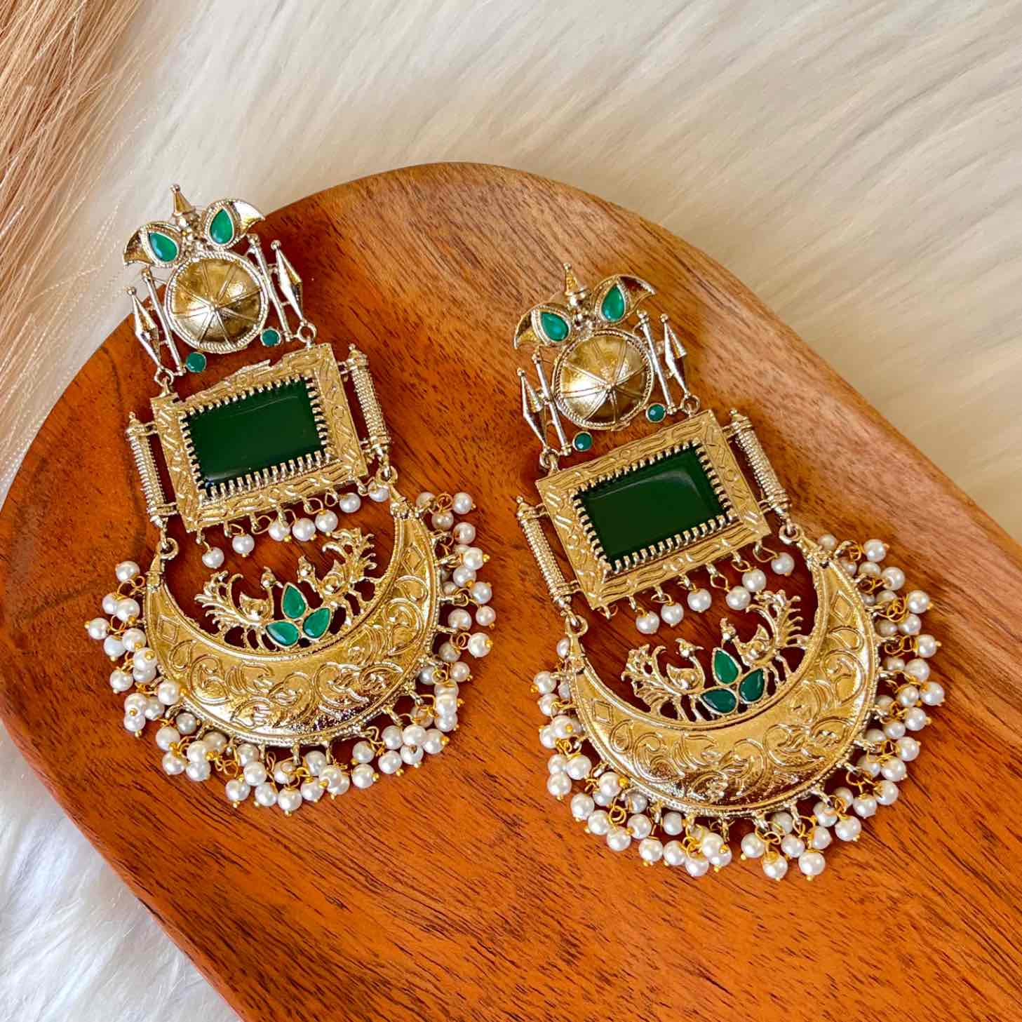 Green Tulsi Fusion Earrings