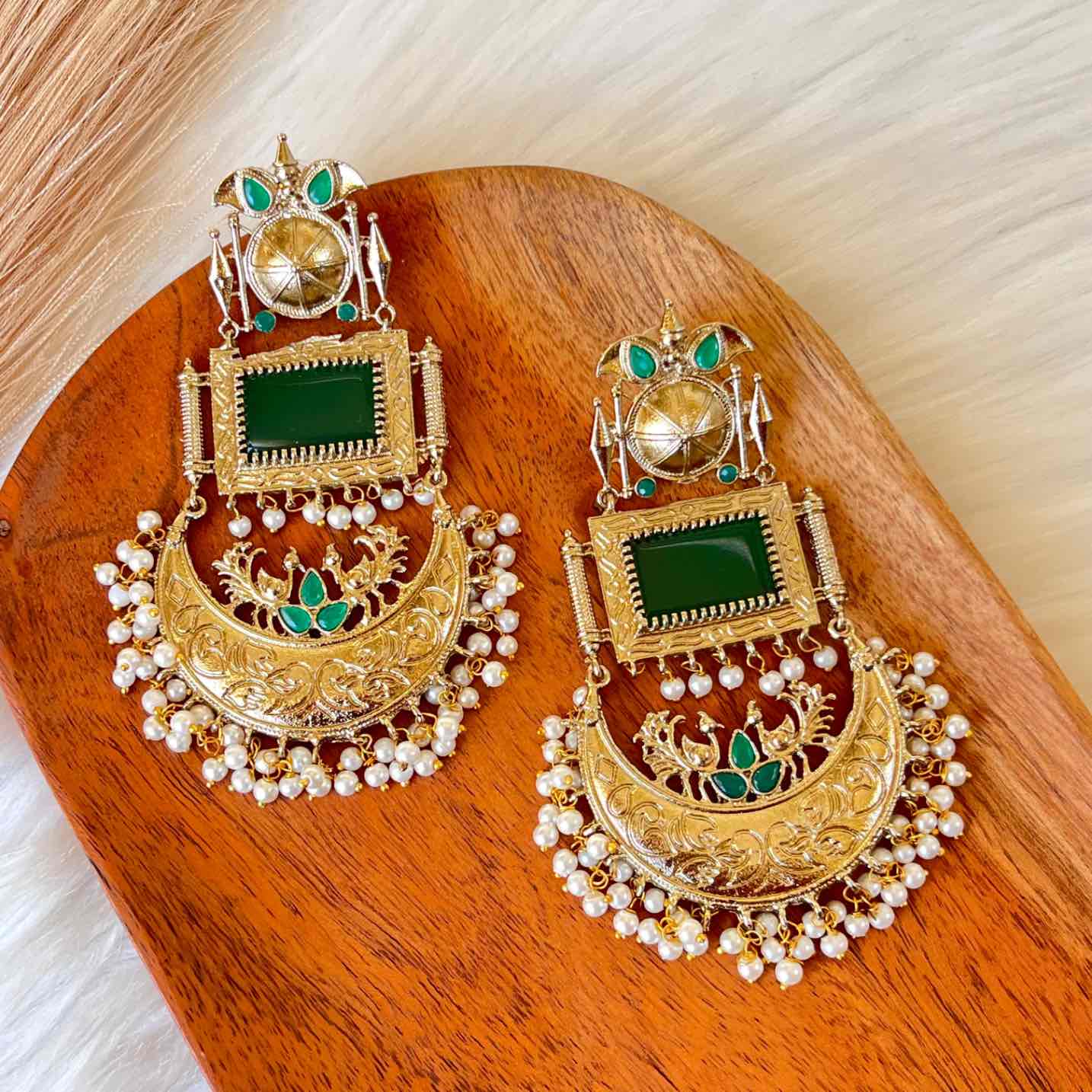 Green Tulsi Fusion Earrings