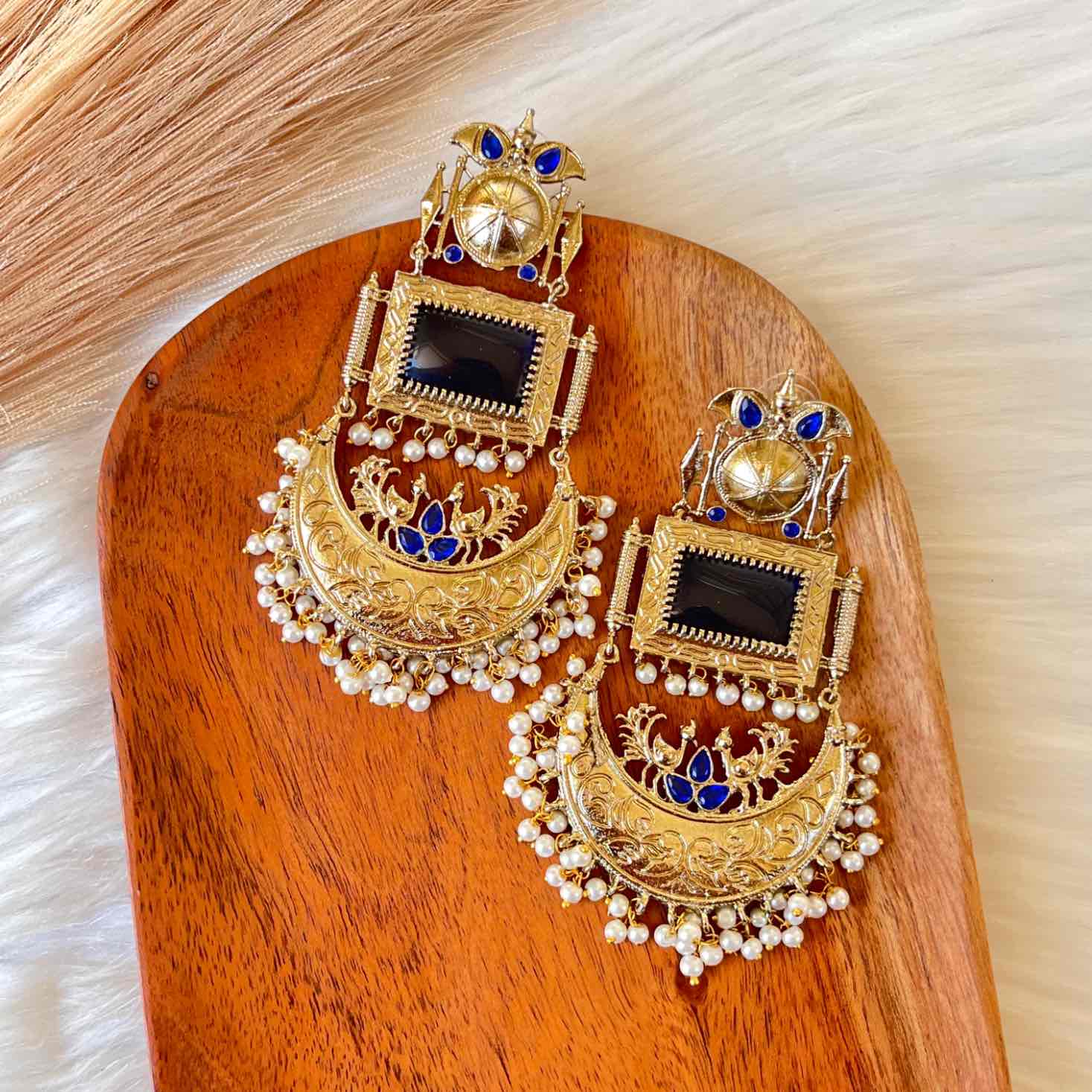 Blue Tulsi Fusion Earrings