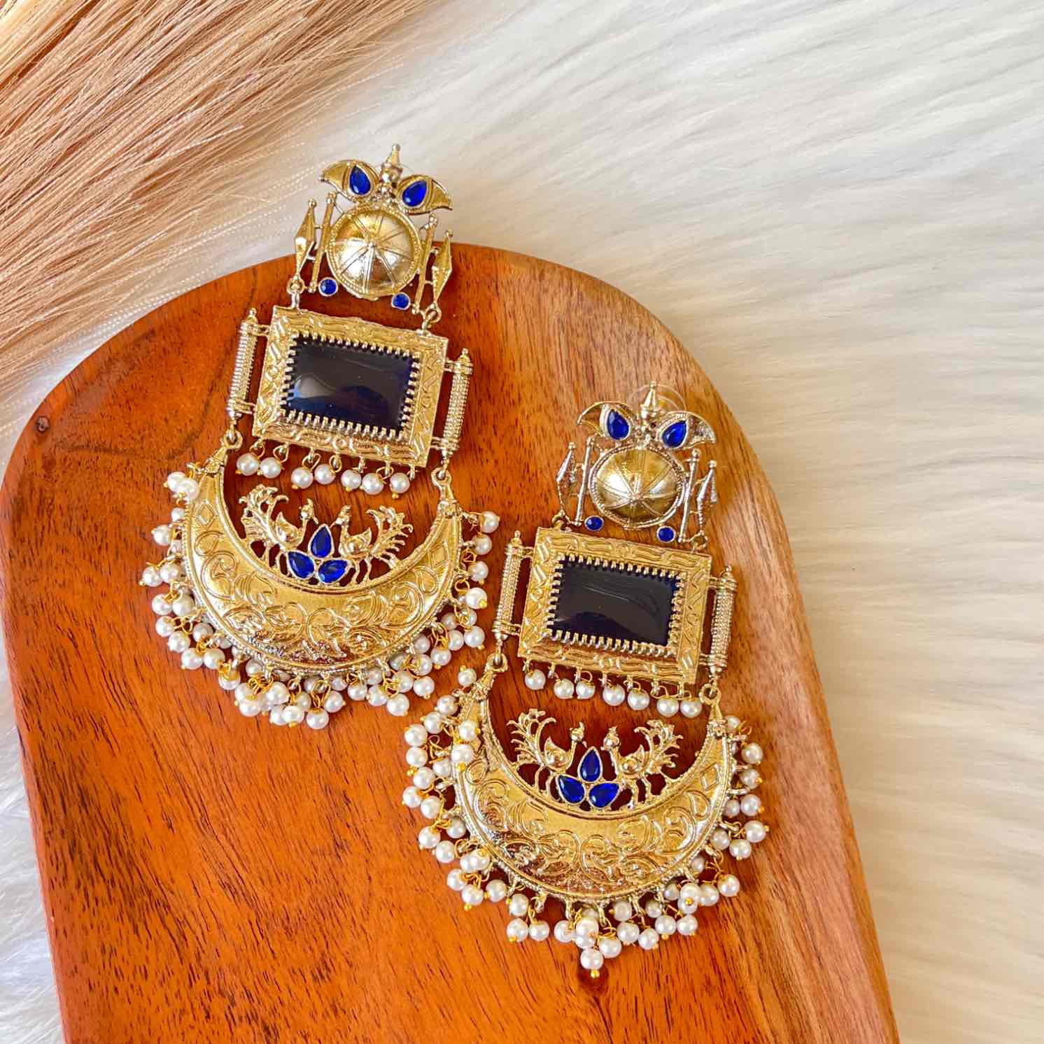 Blue Tulsi Fusion Earrings