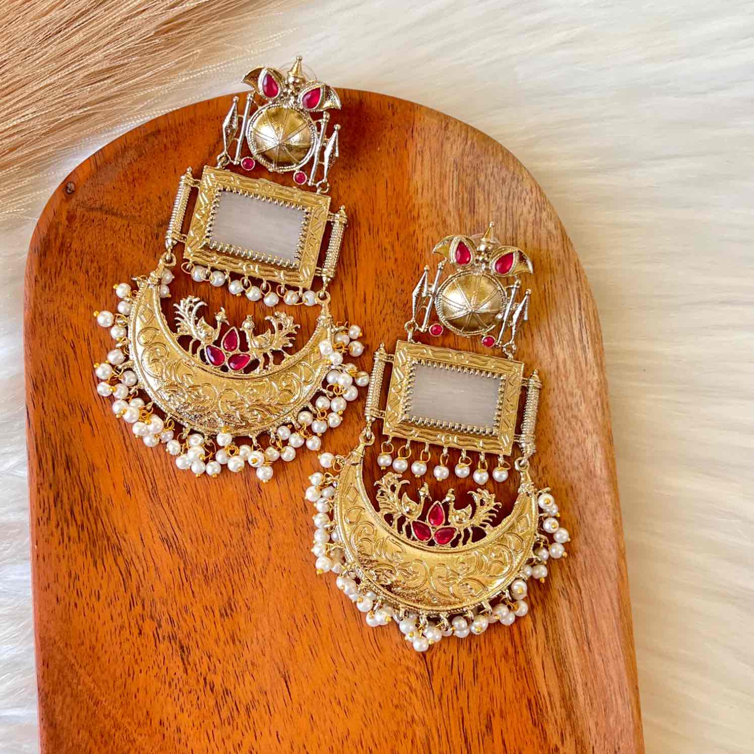 White Tulsi Fusion Earrings