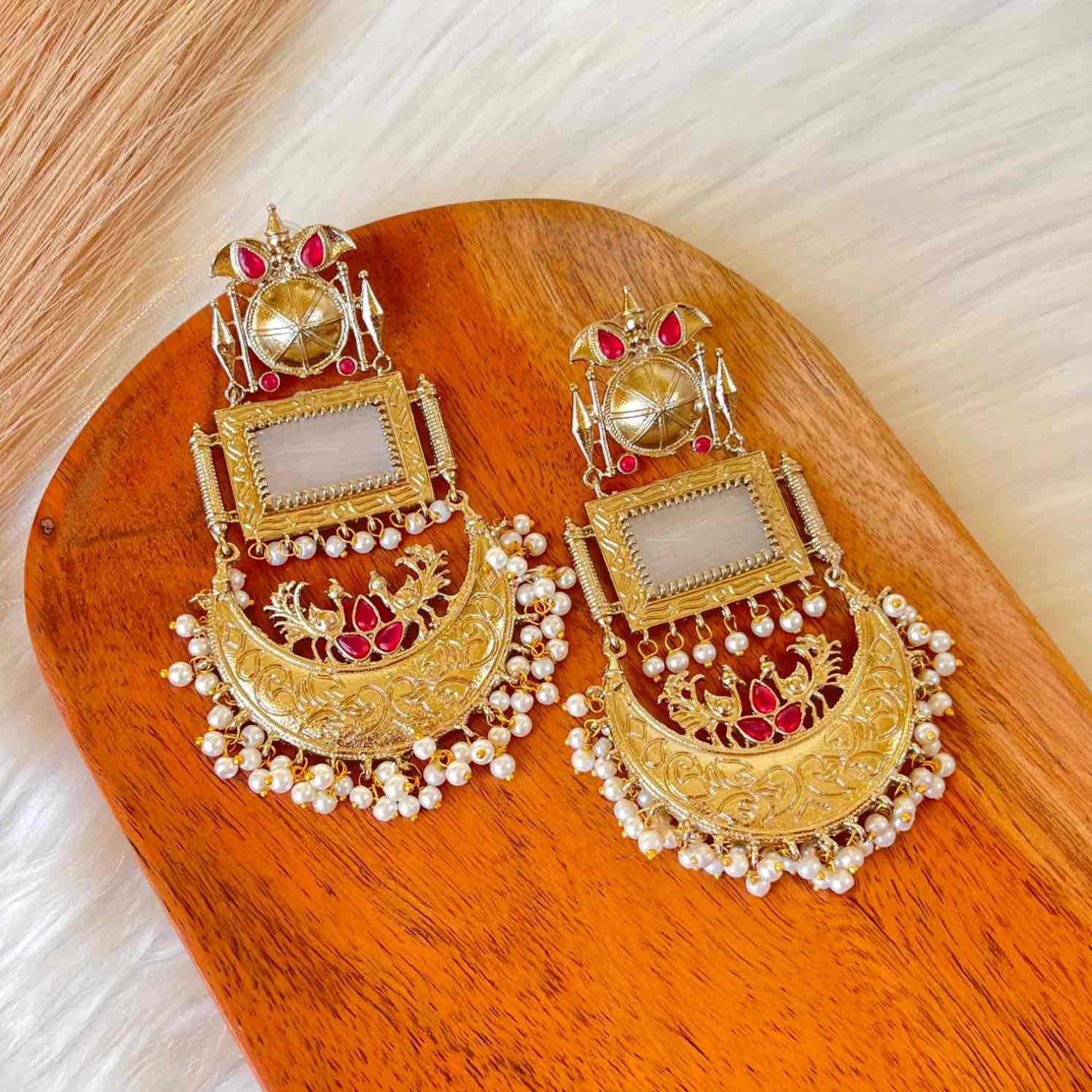 White Tulsi Fusion Earrings