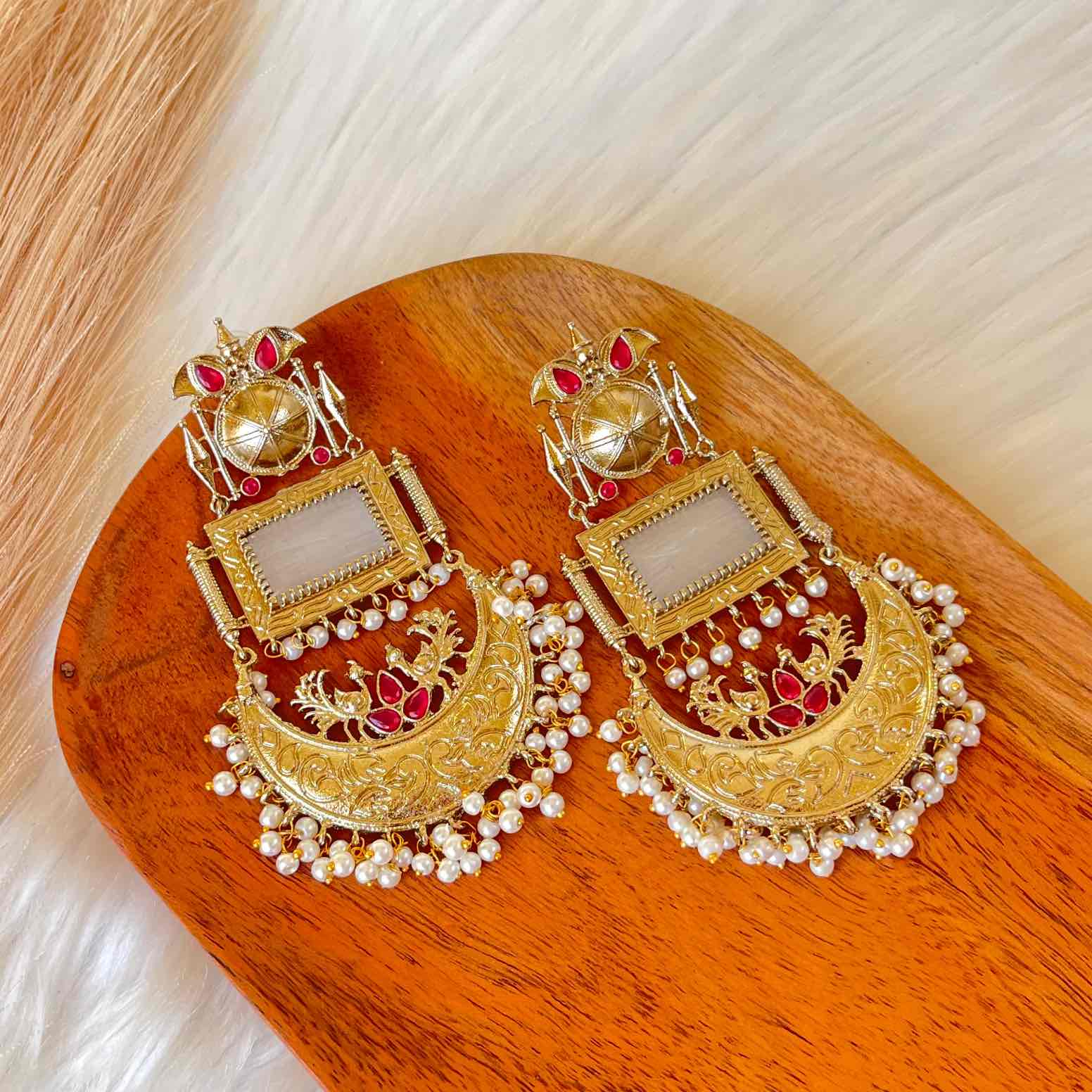 White Tulsi Fusion Earrings