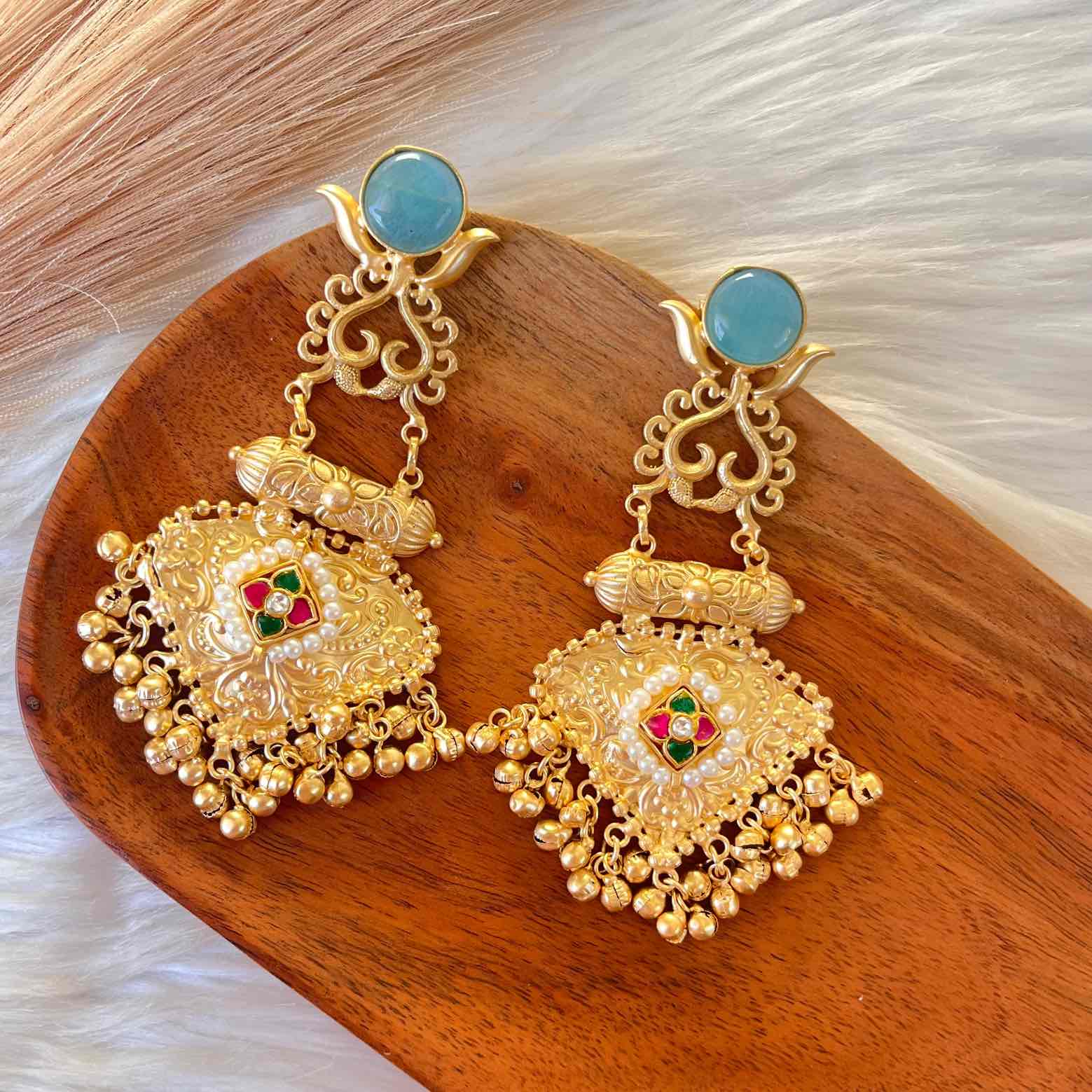 Blue Royal Golden Fusion Earrings