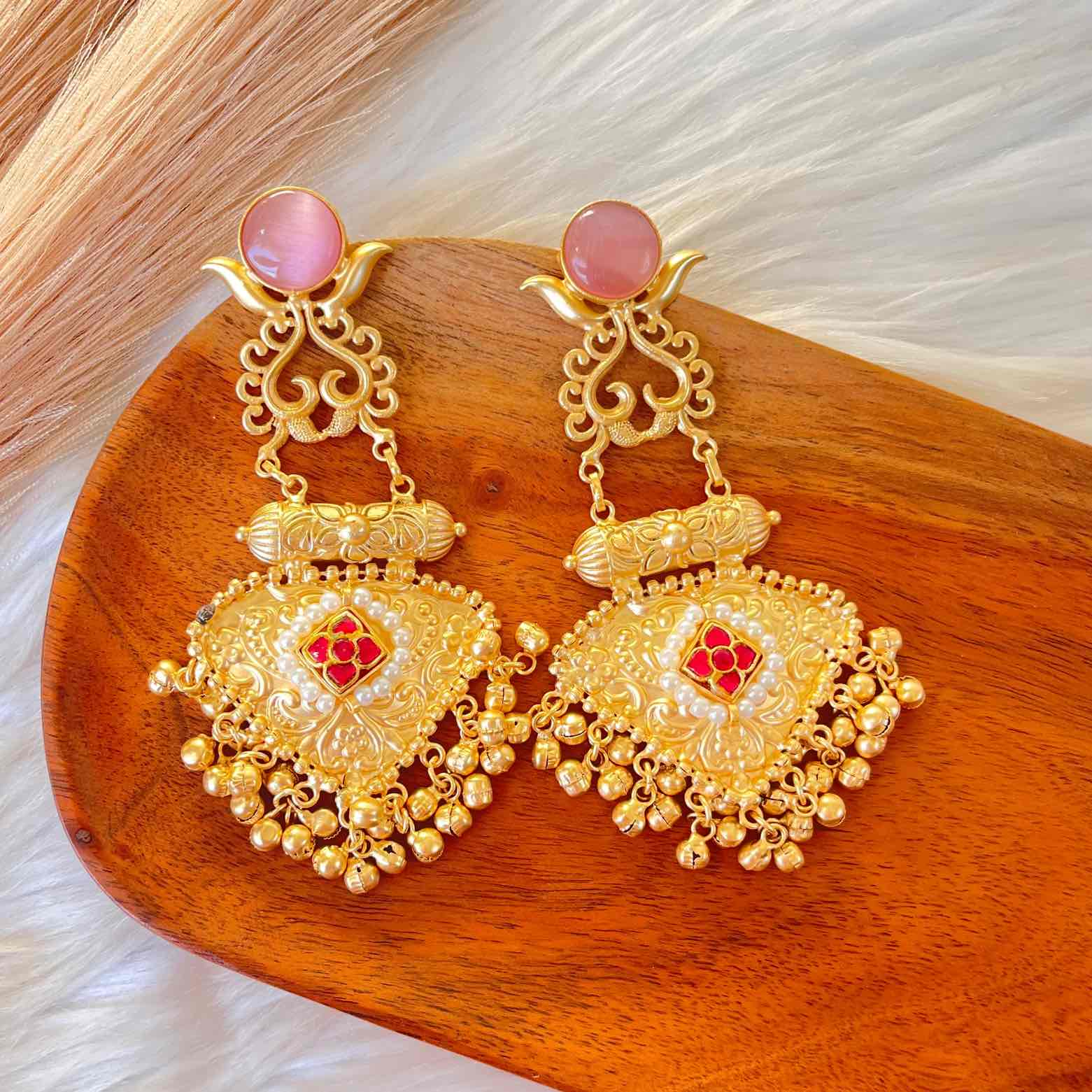 Pink Royal Golden Fusion Earrings