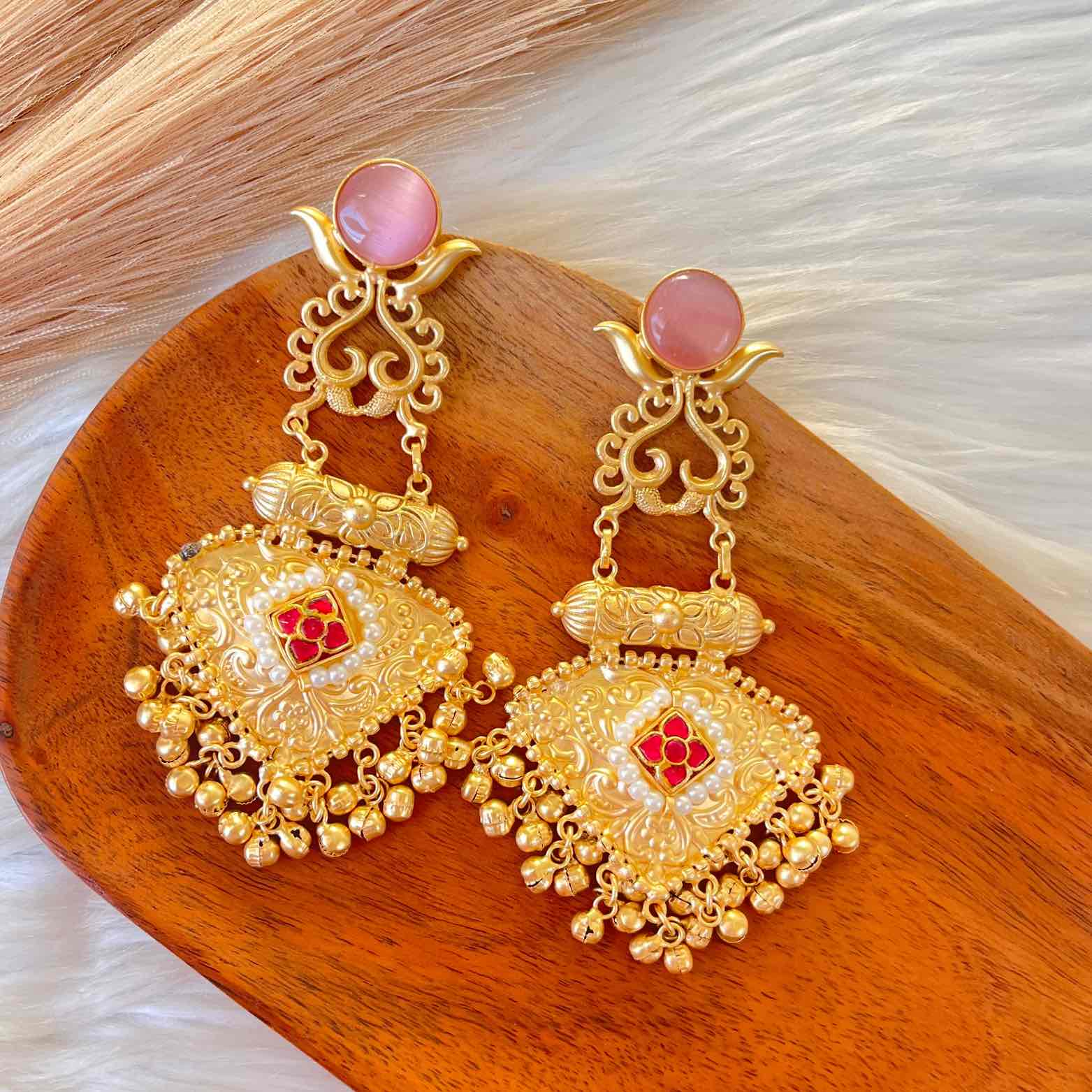 Pink Royal Golden Fusion Earrings