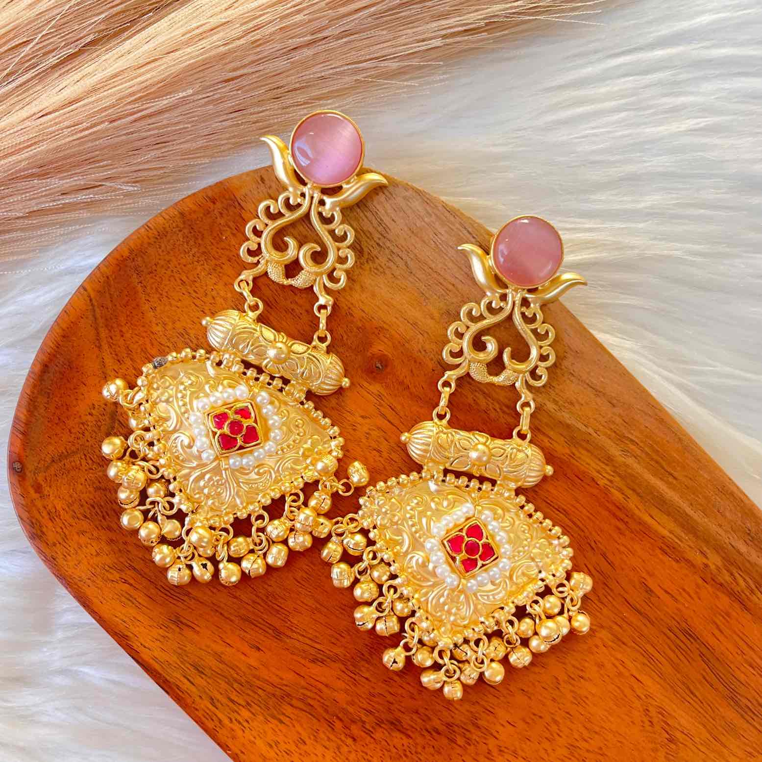 Pink Royal Golden Fusion Earrings