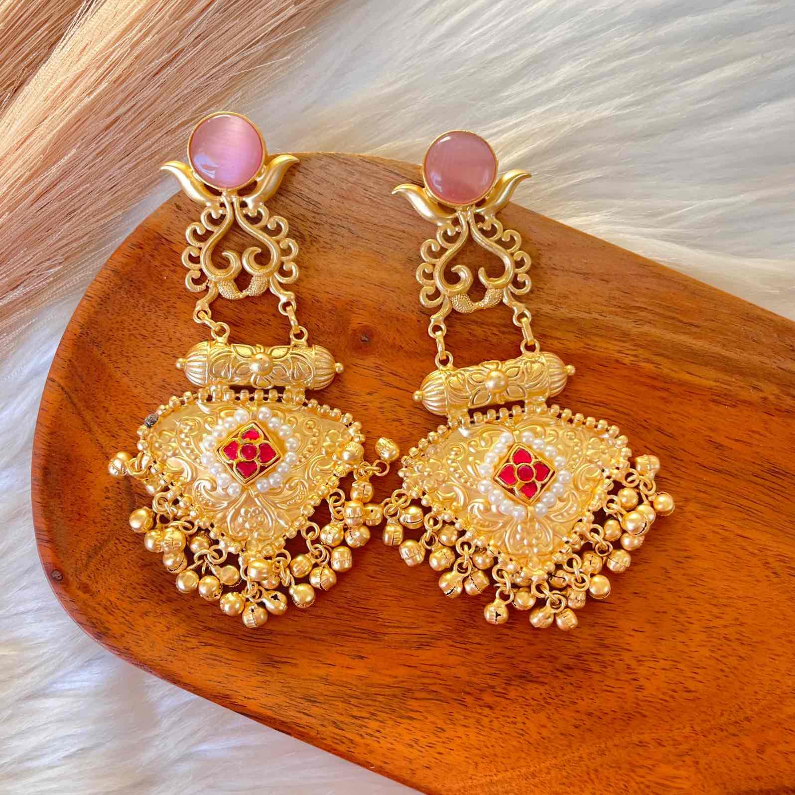 Pink Royal Golden Fusion Earrings