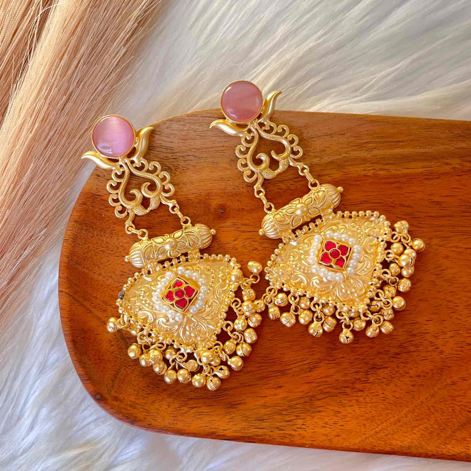 Pink Royal Golden Fusion Earrings