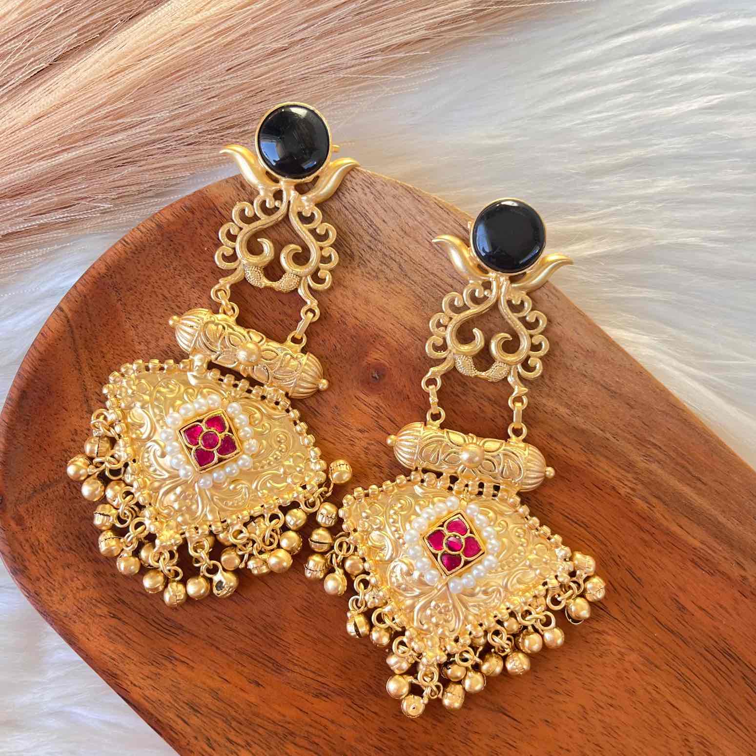 Black Royal Golden Fusion Earrings